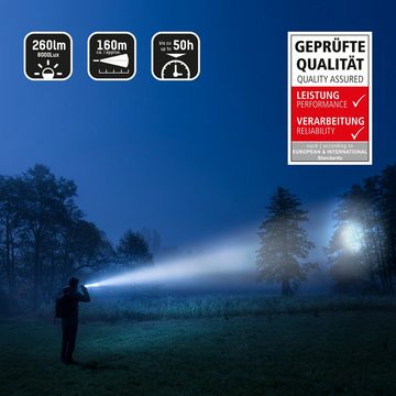 ANSMANN AG LED Taschenlampe LED-Taschenlampe - 0W LED extrem hell, Fokussierbar, Lange Leuchtdauer