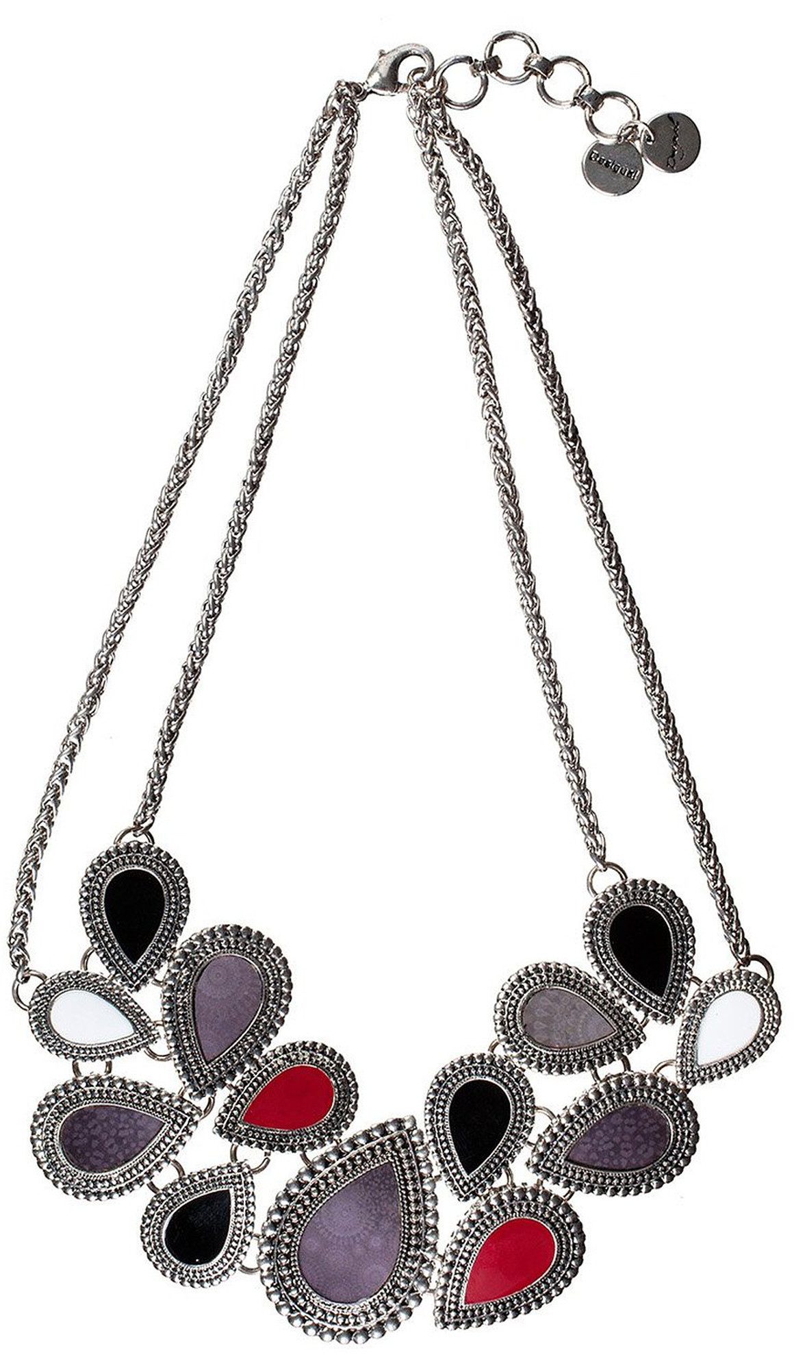 Desigual Collier Helena, Collier lang Boho-Touch antik versilbert