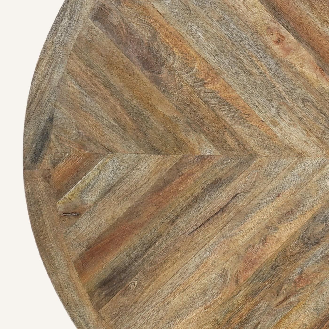 baario Esstisch Tischplatte CHATEAU 100cm, rustikal rund Esstisch massiv edles Mangoholz
