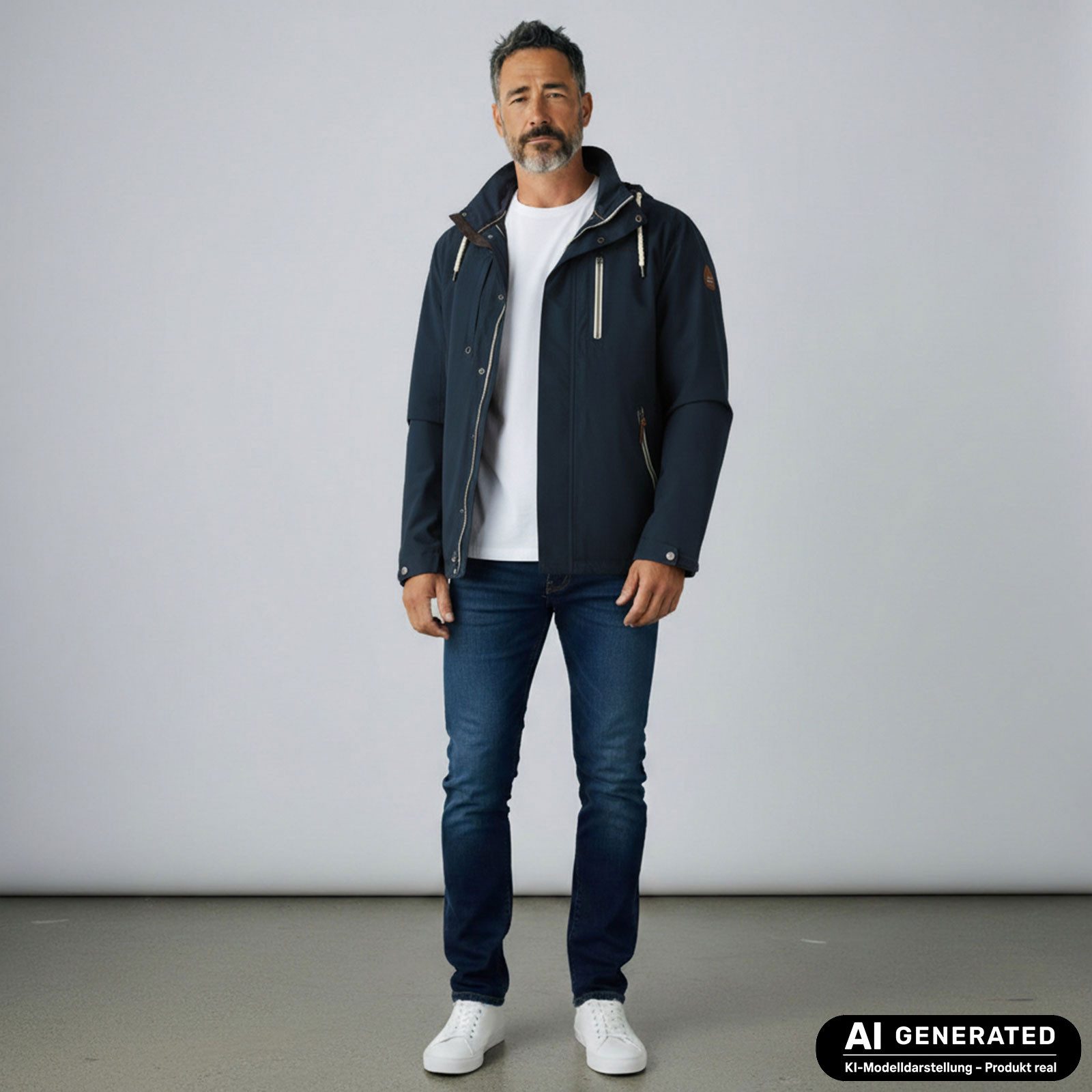 Dry Fashion Funktionsjacke Rostock Herren Outdoor-Jacke mit Innenfutter - Wasserdicht & Winddicht Atmungsaktiv, Verschweißte Nähte, Abnehmbare & verstellbare Kapuze