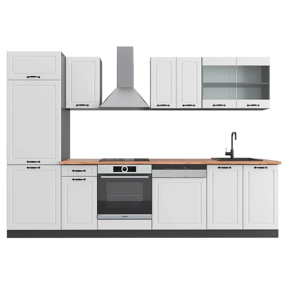 Vicco Küchenzeile R-Line, Weiß Landhaus/Anthrazit, 300 günstig online kaufen