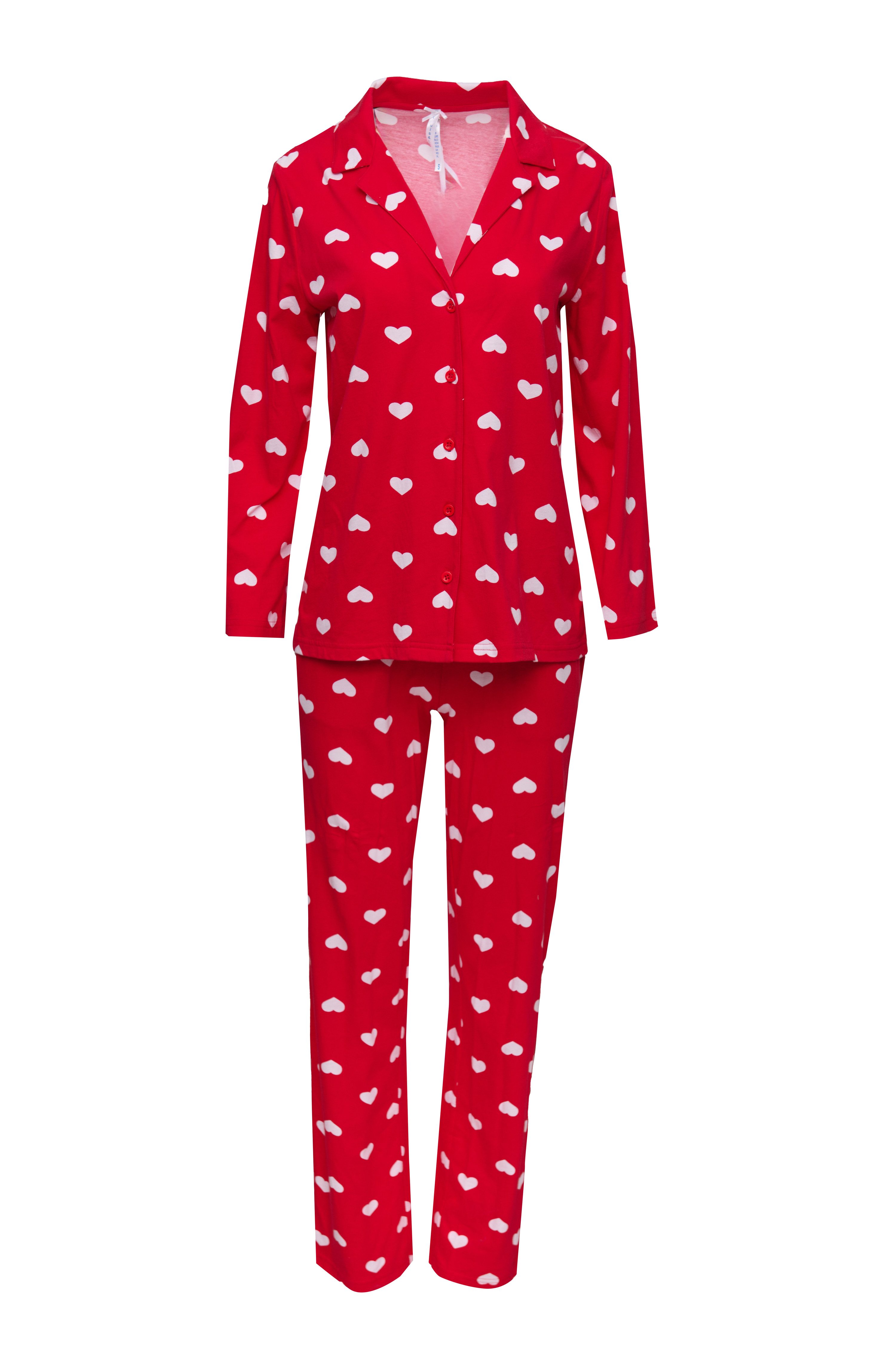 Louis & Louisa Pyjama Pyjama Knopfleiste mit Herzchen-Druck günstig online kaufen