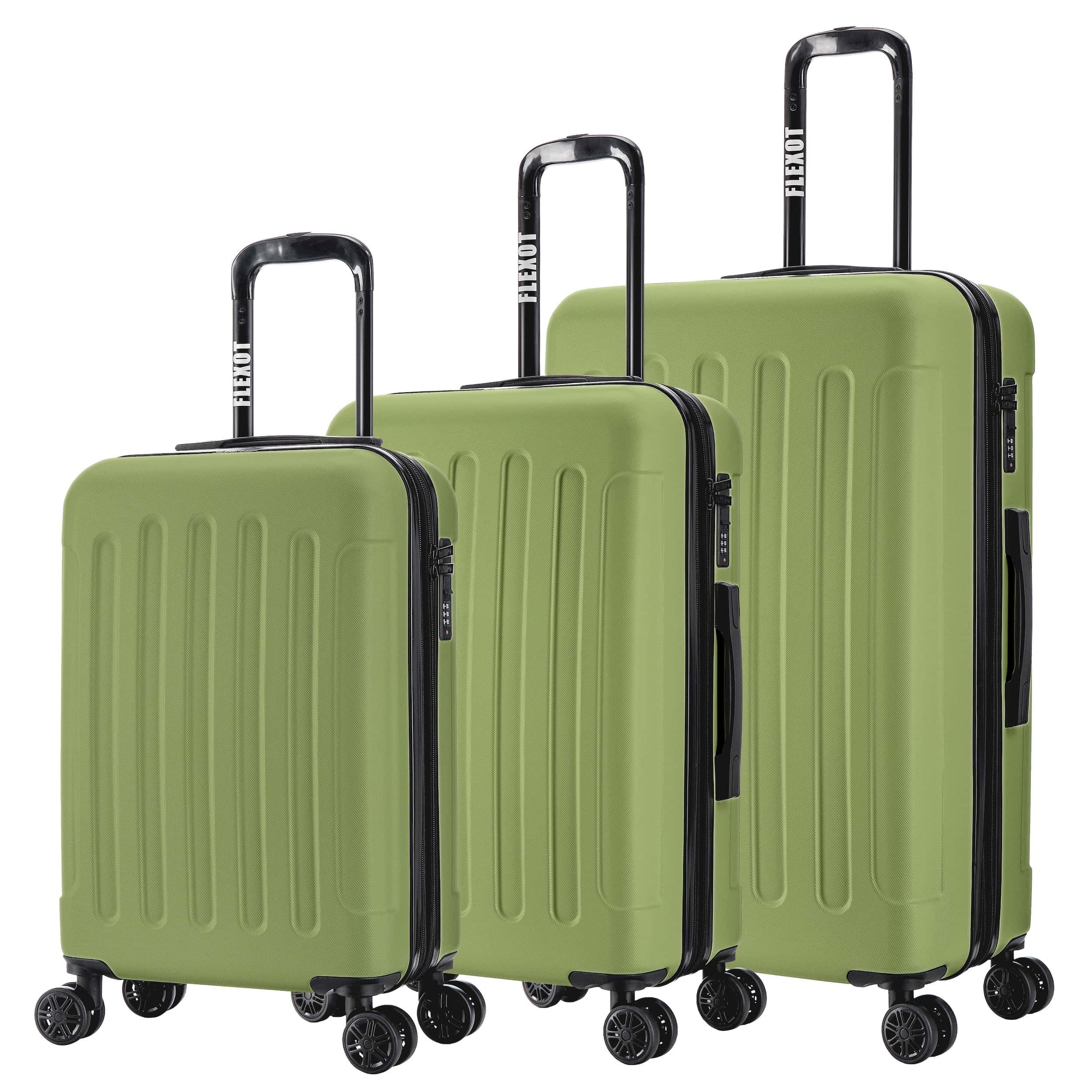 Flexot Hartschalen-Trolley F-3045 (Gr. M, L, XL) – Kofferset – ABS-Hartschale, 4 Rollen, Robuster und moderner Koffer mit vier 360° Rollen und Zahlenschloss