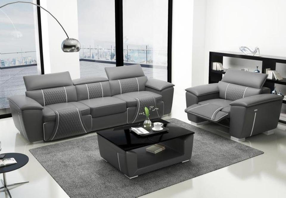 schwarze Sitzer Sofagarnitur Neu, 31 Made Stillvolle JVmoebel Polstermöbel Sofa Europe in