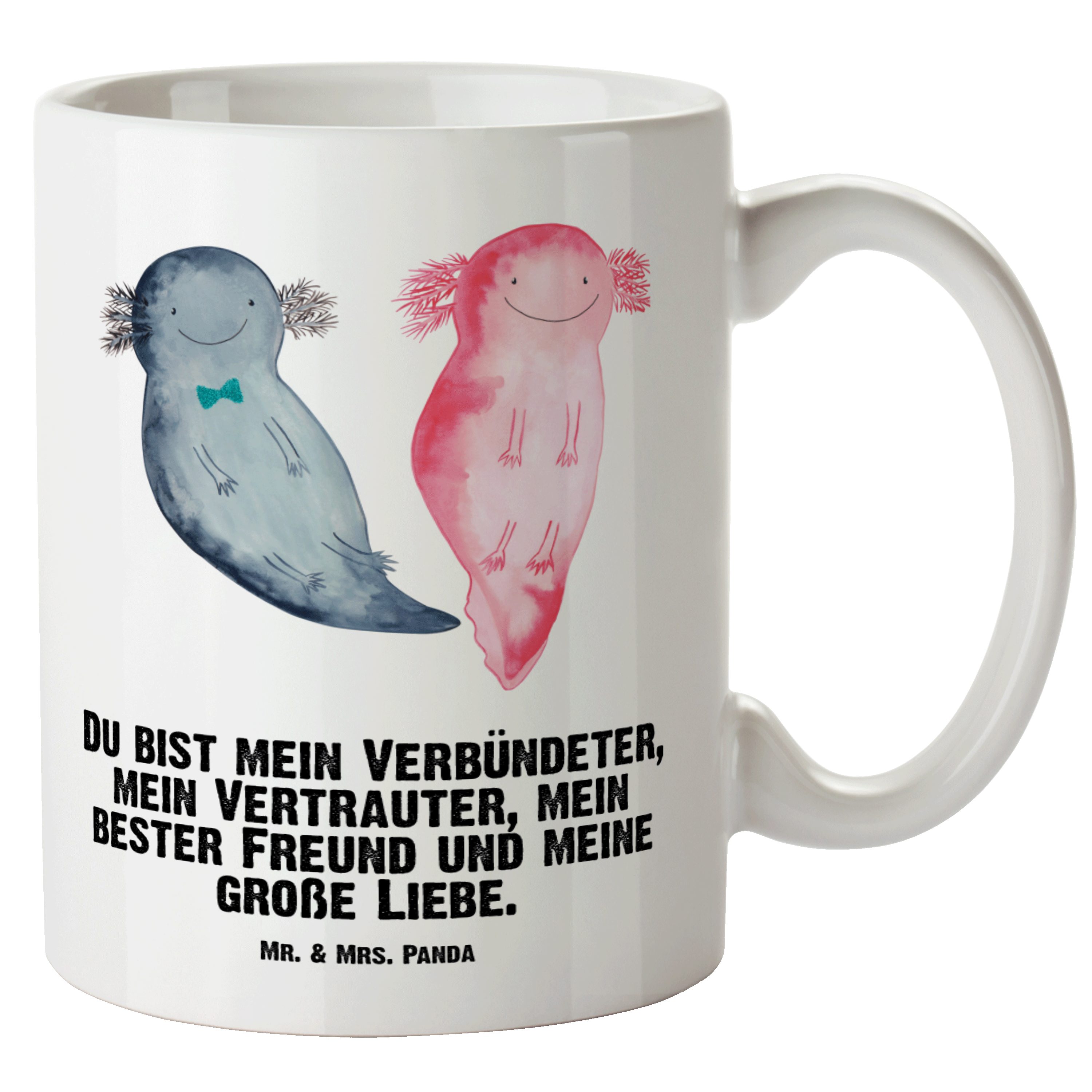 Geschenk, Axolotl Tasse Grosse Panda Große Mrs. Mr. Weiß Keramik Axel+Lotte Tasse, Kaffeetasse, - Tasse & - XL