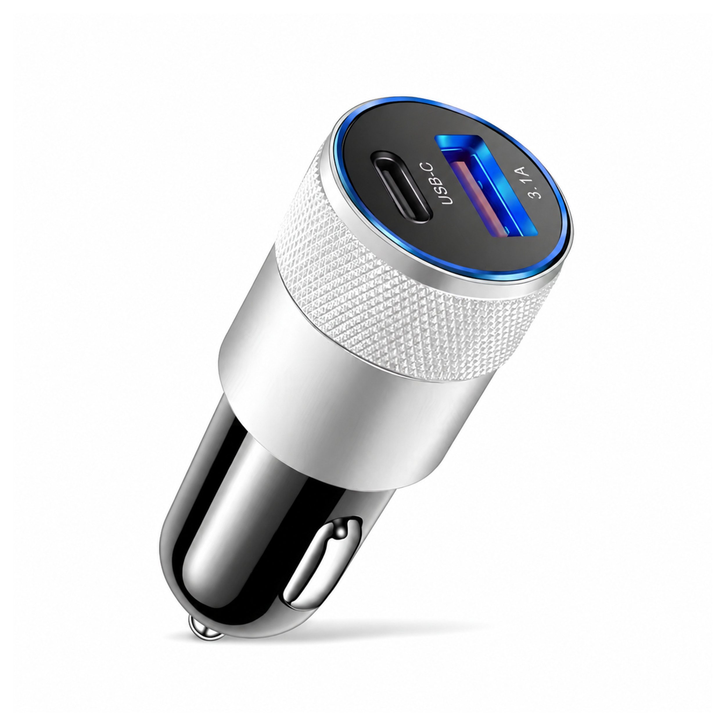 PlugUp Auto Ladegerät USB-C 3.1 & USB-A QC KFZ-Ladeadapter Zigarettenanzünder USB-Ladegerät (Universelles KFZ-Ladegerät USB-C & USB-A für Smartphone und USB-Geräte)