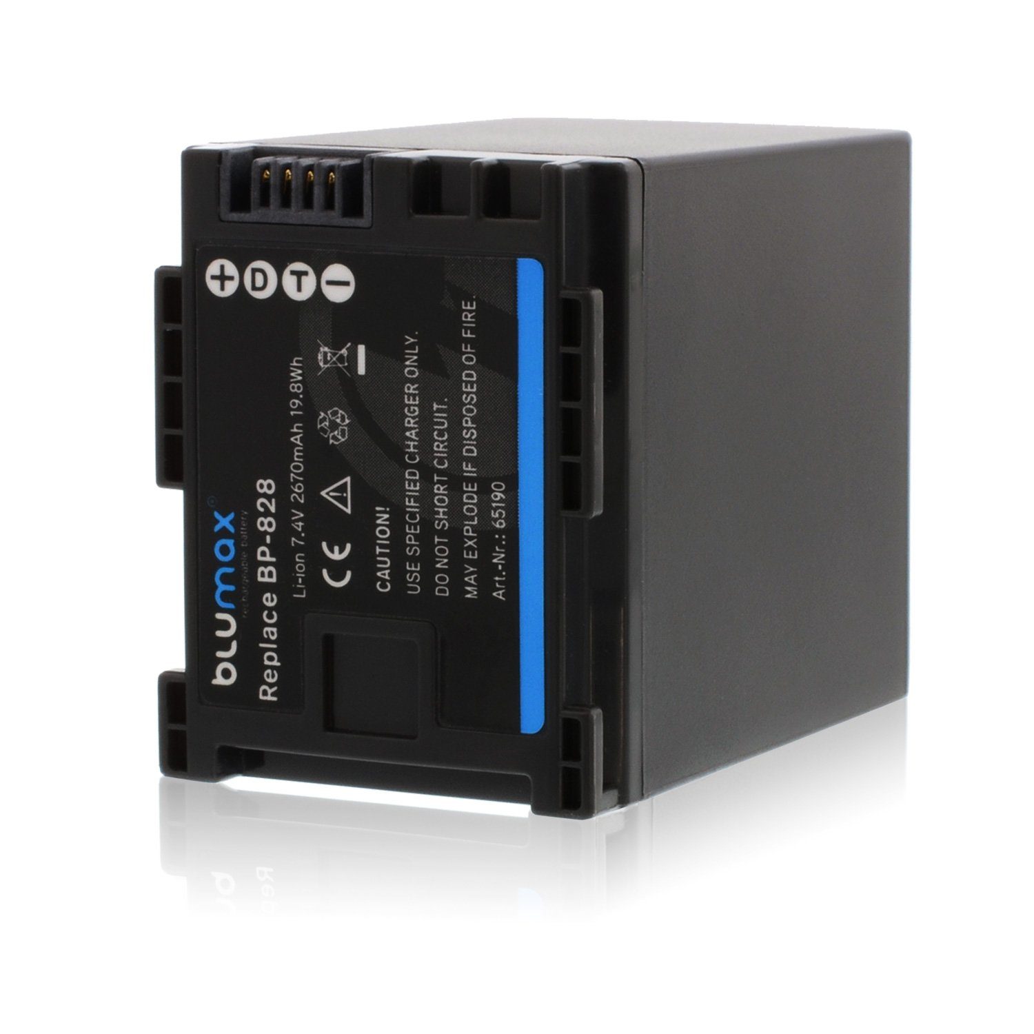 Blumax Set mit Lader für Canon BP-828 BP827 HF-G30 2670 mAh Kamera-Ladegerät