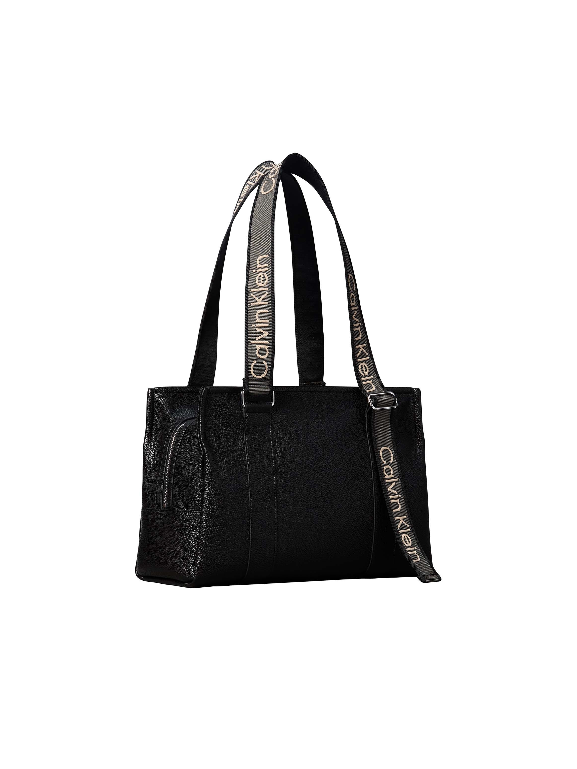 Calvin Klein Tragetasche WEBBING ADJ STRAP TOTE, große Tote Bag, Schultertasche mit Logoschriftzügen