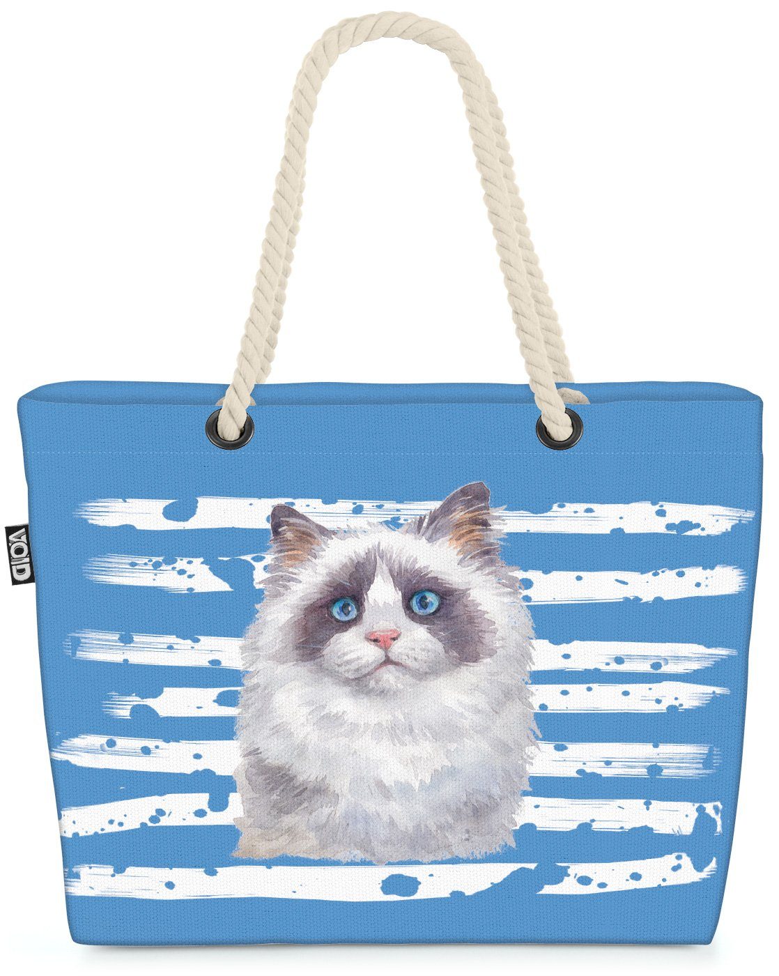 Haustier Tier Siam Hauskatze Strandtasche (1-tlg), VOID Cat Katze blau