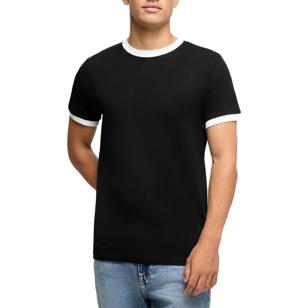 Spreadshirt T-Shirt Peanuts and Friends Abbey Road Männer Kontrast T-Shirt (1-tlg)