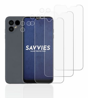 Savvies Schutzfolie für Fairphone 4 (Display+Kamera), Displayschutzfolie, 6 Stück, Folie klar