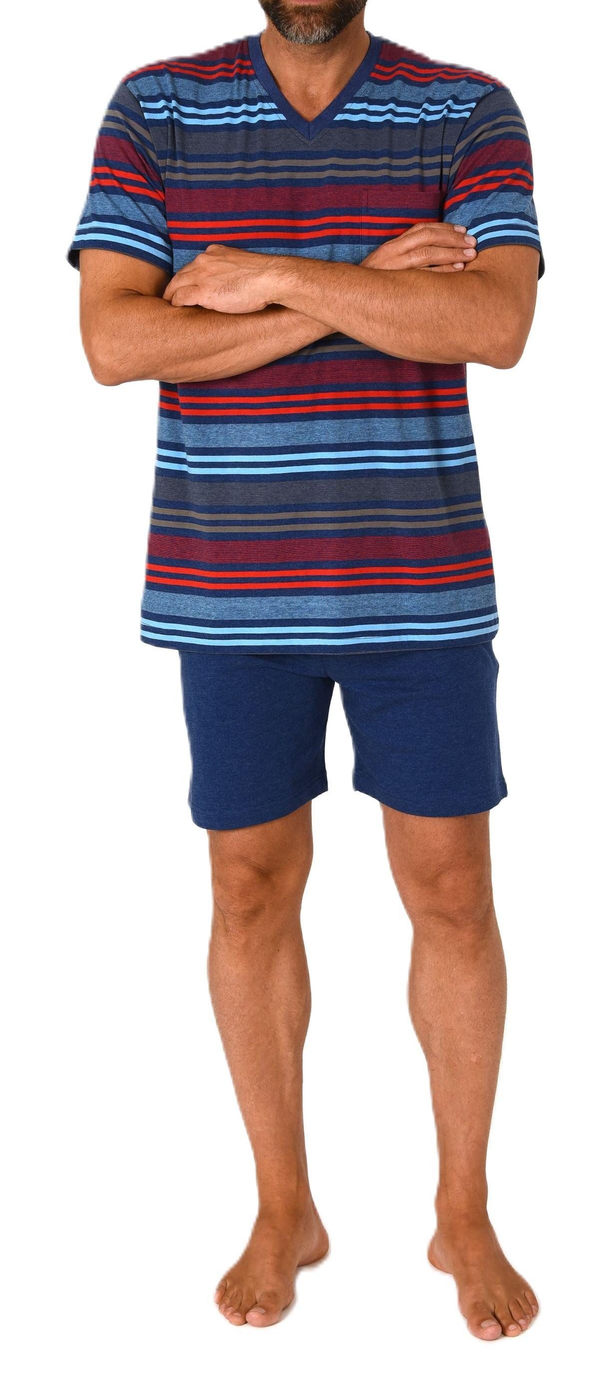 Normann Pyjama Herren kurzarm Schlafanzug Shorty Streifenoptik - auch in Üb günstig online kaufen