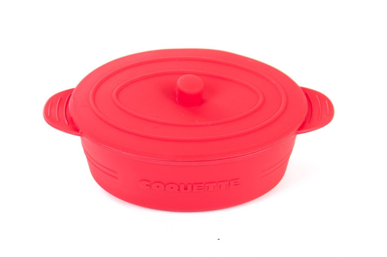 BURI Auflaufform Mini Kochgeschirr Silikon Cocotte Backform Auflaufform Kasserolle 240, Silikon 68738 Farbe:rot