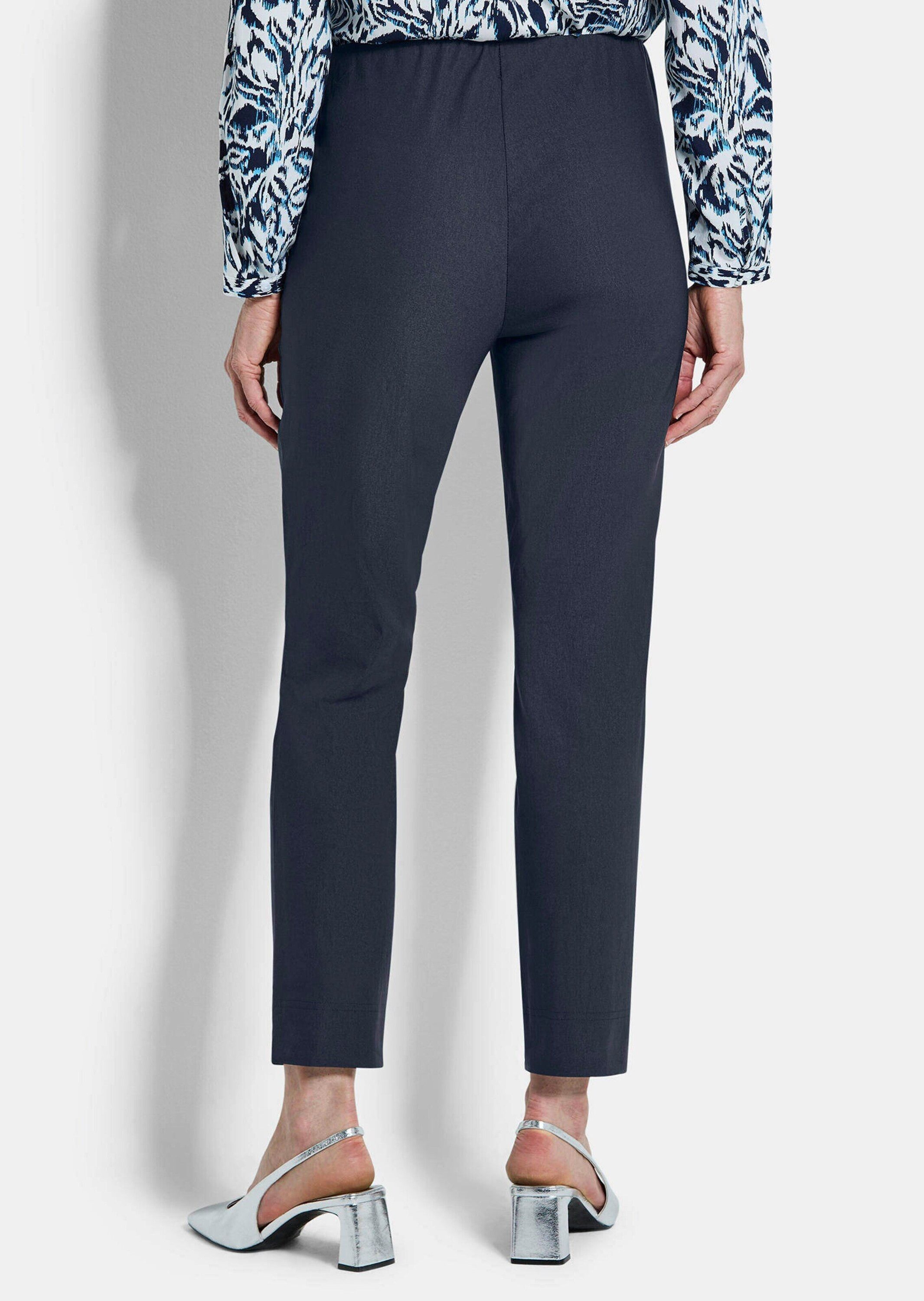 GOLDNER Stoffhose Kurzgröße: Elegante 7/8-Hose mit Schlupfbund Stilvolle Stretchhose mit seitlichem Schlitz und 7/8-Länge