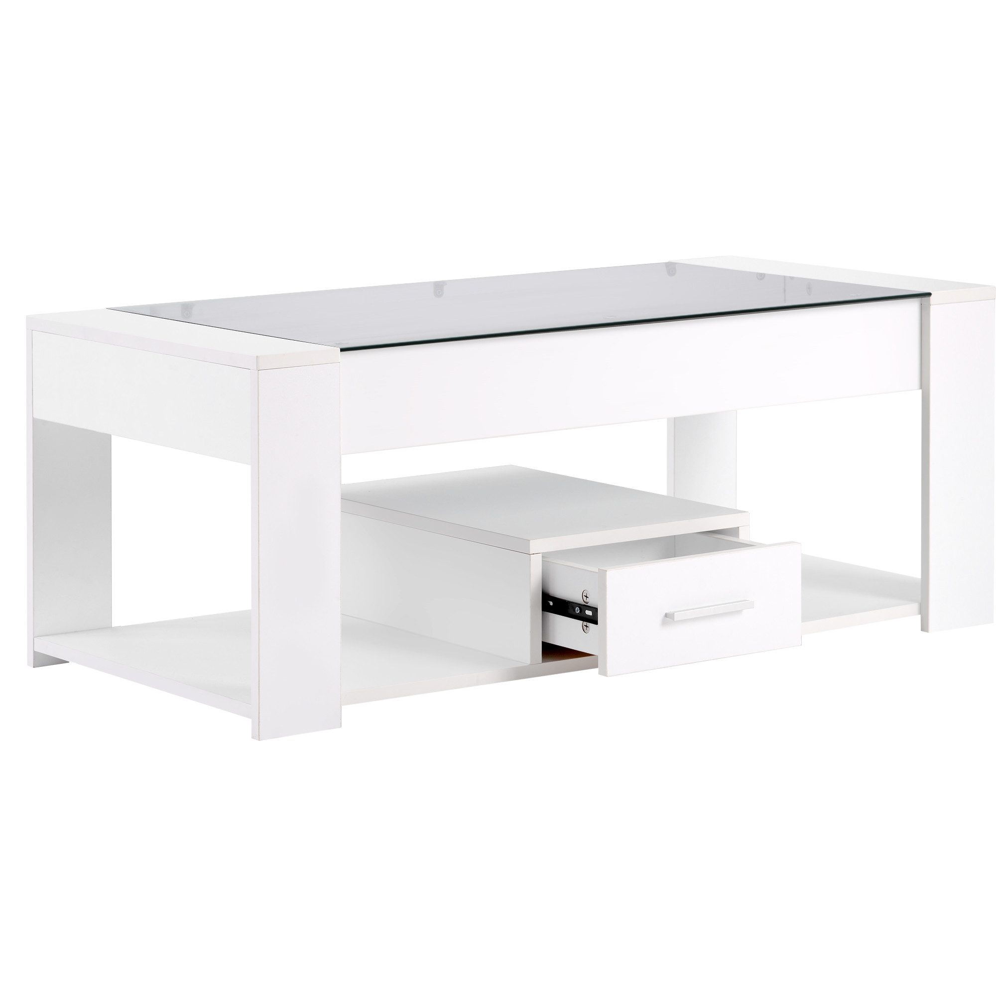 Couchtisch Beistelltisch Wohnzimmer Couchtisch mit Glasplatte, Sofatisch