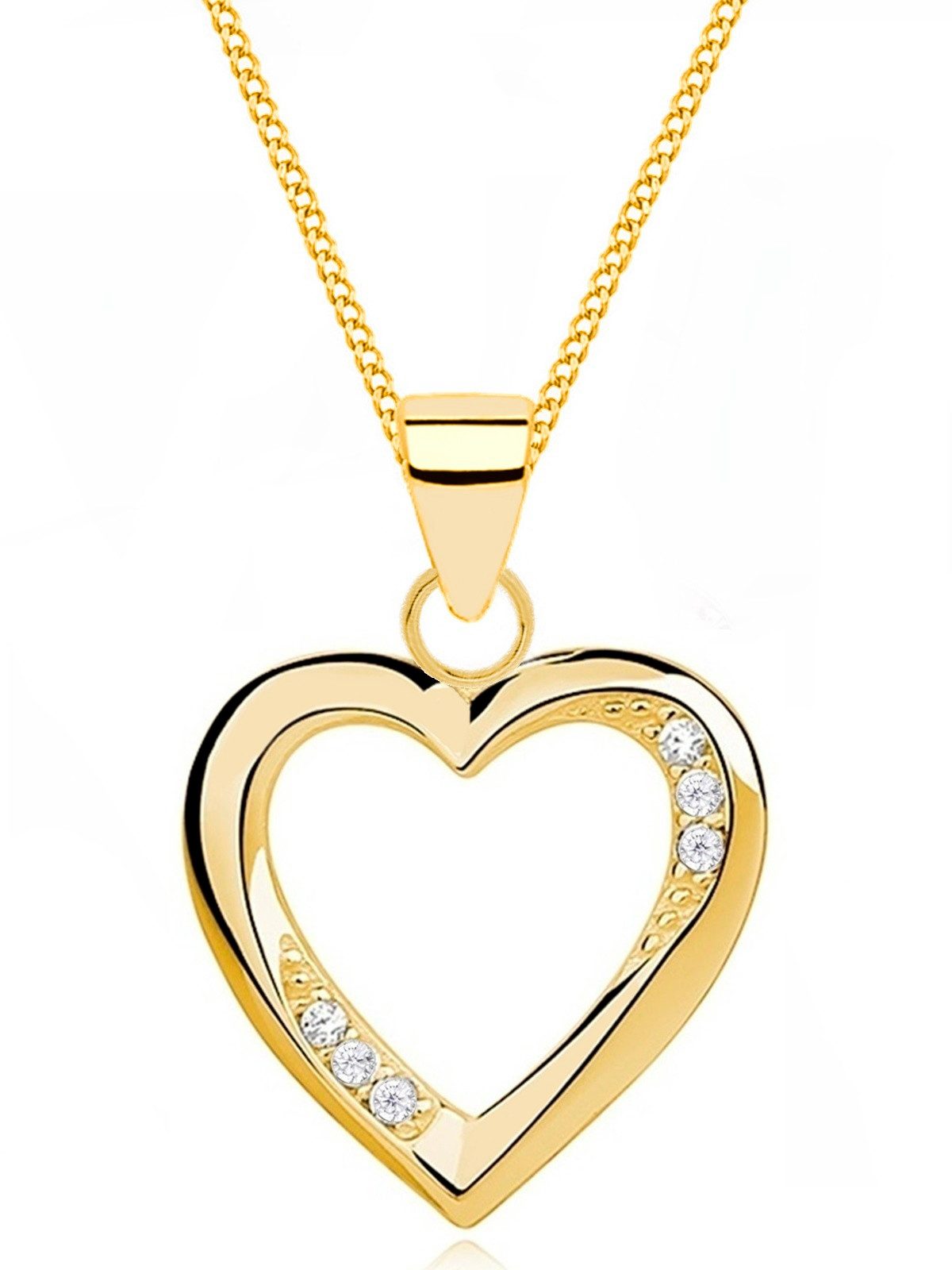 Goldene Hufeisen Goldkette Halskette Gold Herz 925 18K Gelbgold vergoldet Z günstig online kaufen