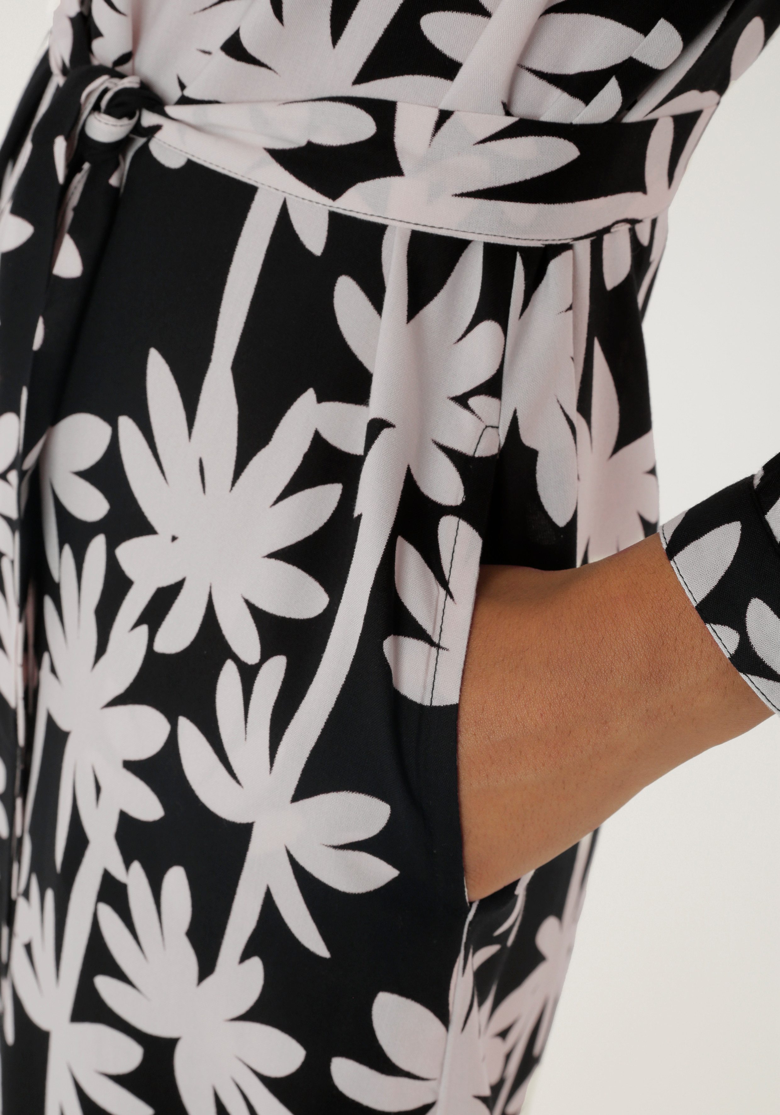 Aniston SELECTED Blusenkleid mit edler Palmen-Musterung