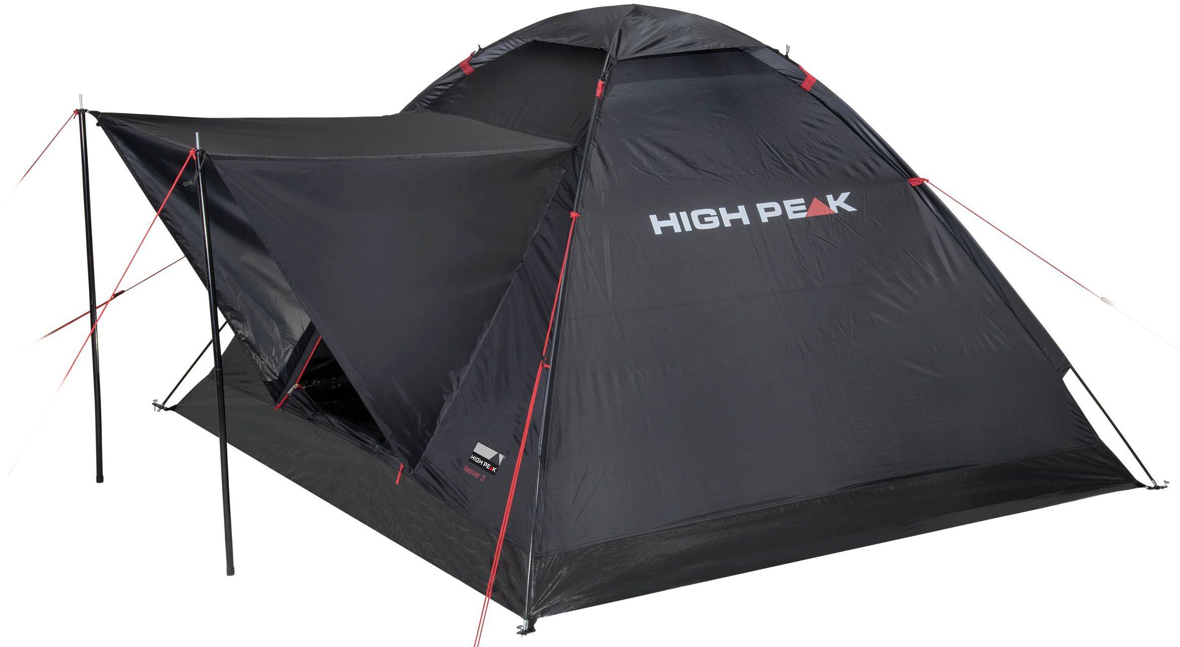 High Peak Kuppelzelt Zelt Beaver 3, Personen: 3 (mit Transporttasche)