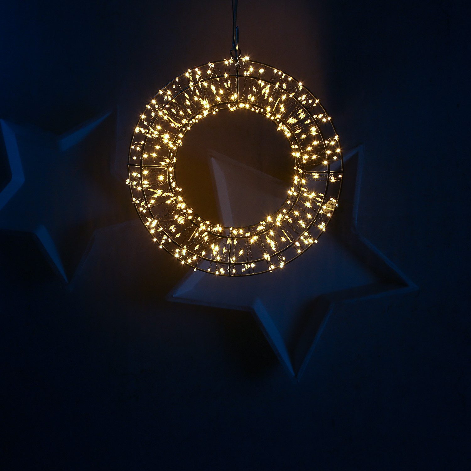 MARELIDA Dekokranz LED Lichtkranz Türkranz Weihnachtskranz 30cm 400LED 8 Mo günstig online kaufen