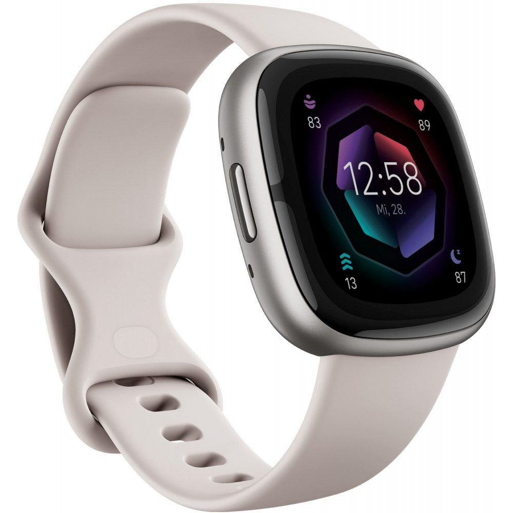 Fitness-Tracker Fitbit Sense 2 lunar white/platin Fitness Tracker