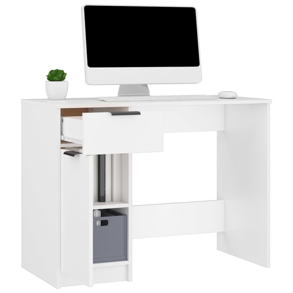 vidaXL Schreibtisch Weiß cm | Schreibtisch 100x50x75 Weiß Holzwerkstoff Weiß