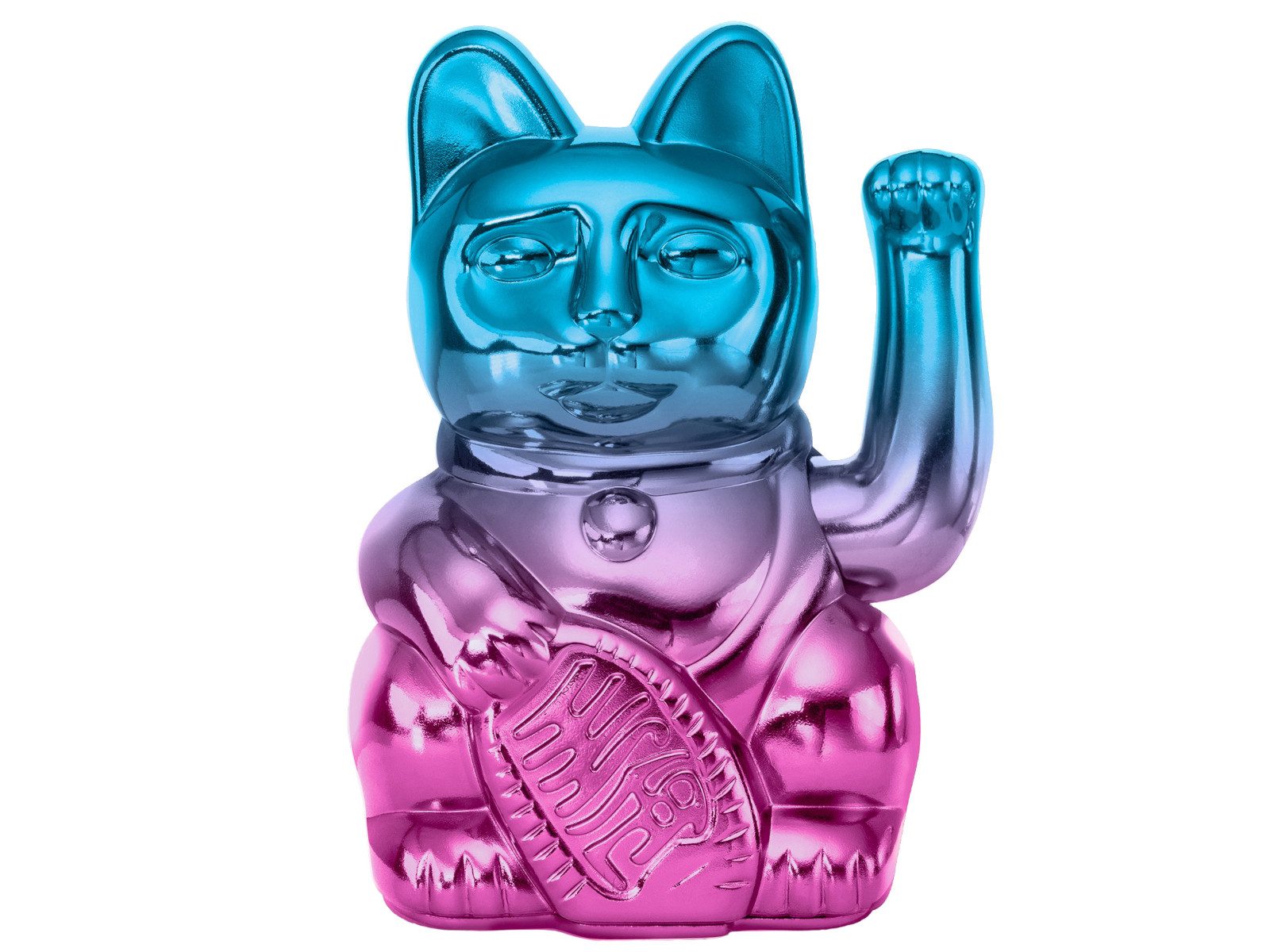 Donkey Products Dekofigur Lucky Cat Player One Winkekatze shiny blue/pink 15cm