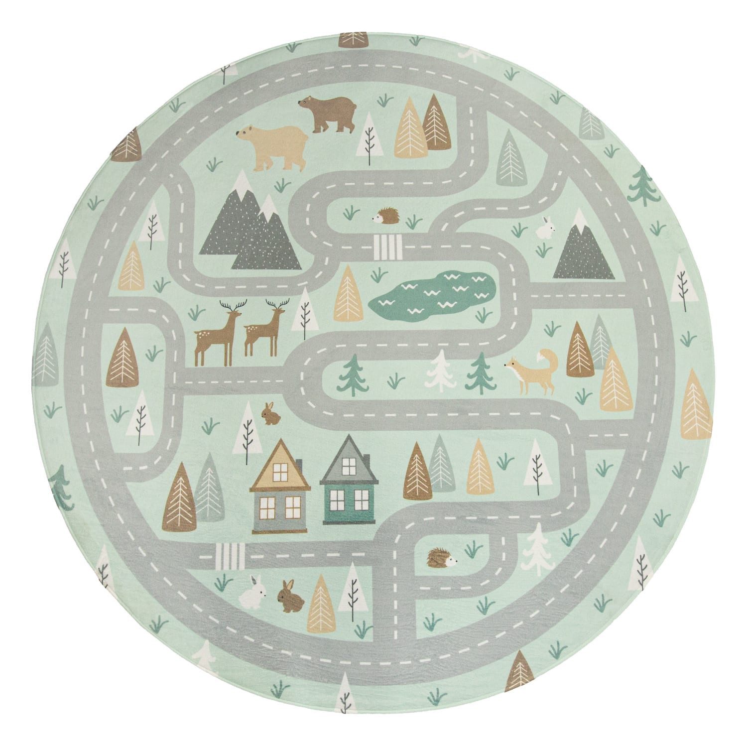 KADIMA DESIGN Kinderteppich waschmaschinenwaschbar Waldwege‑Muster Kinderzi günstig online kaufen