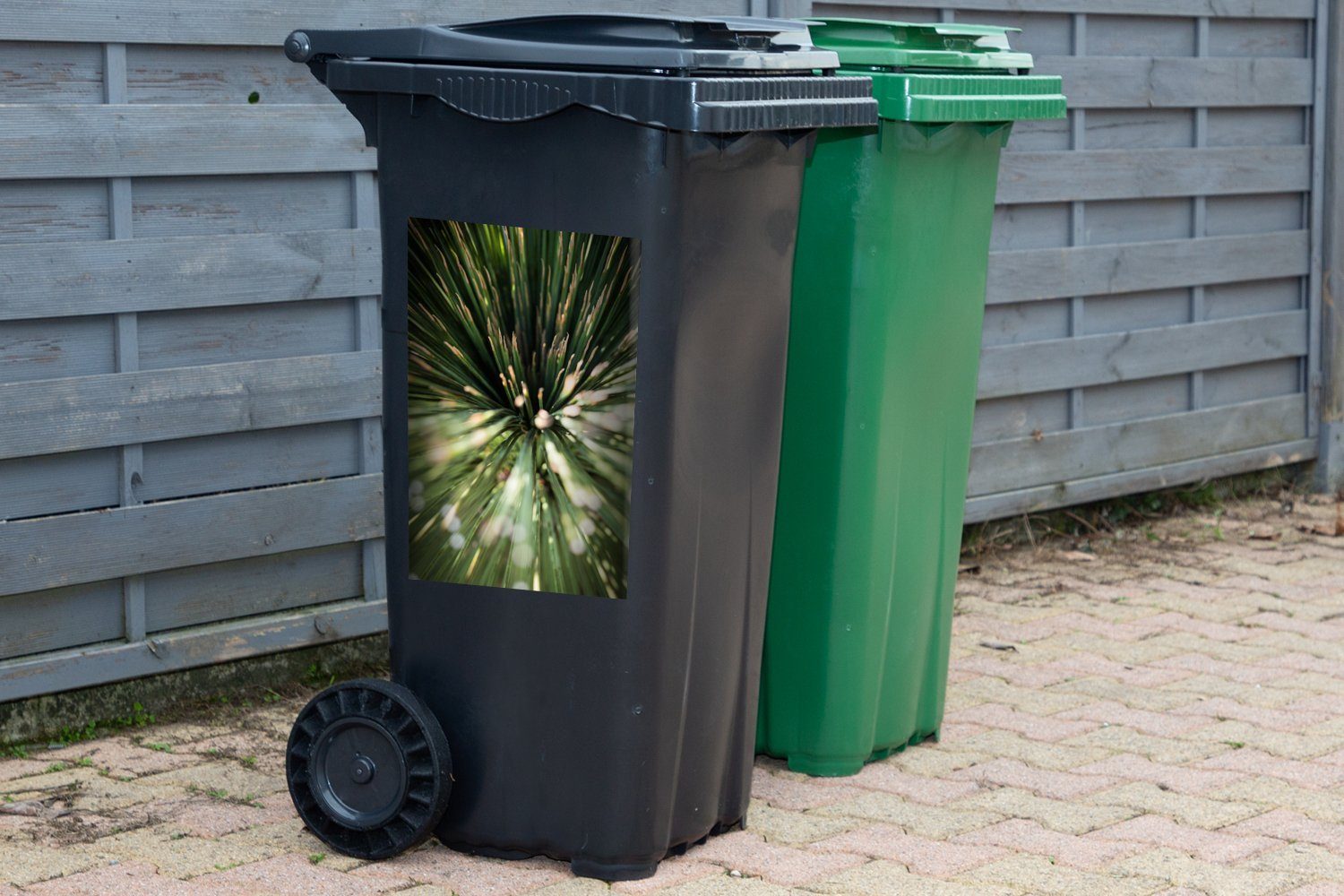 Abstrakt (1 - - Sticker, Kaktus MuchoWow Container, Mülleimer-aufkleber, Wandsticker Pflanze Mülltonne, Abfalbehälter St),