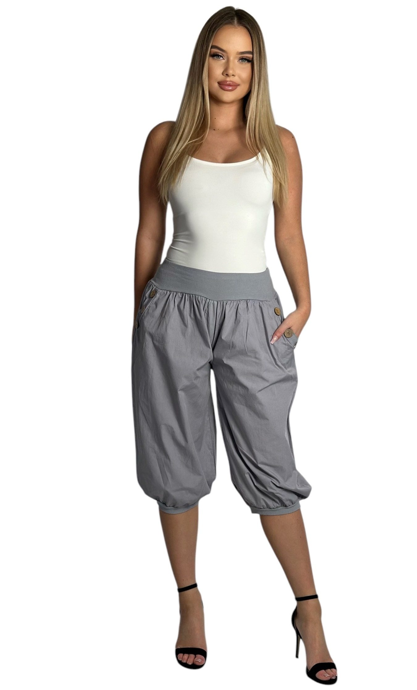 Caprihose Damen Capri Hose Haremhose Jogginghose M.371