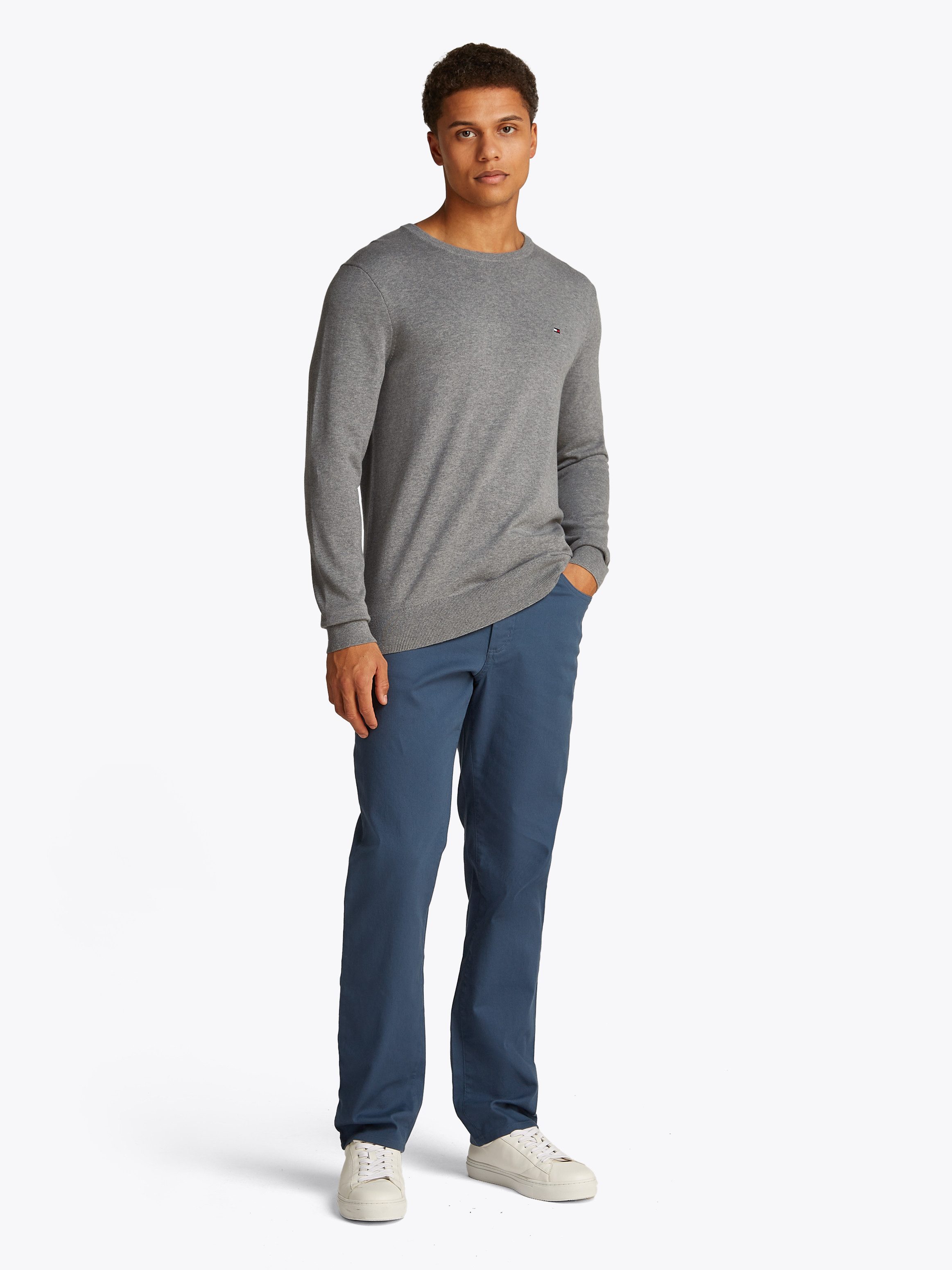 Tommy Hilfiger Rundhalspullover ESSENTIAL COTTON Crewneck Regular Fit Premium Mode