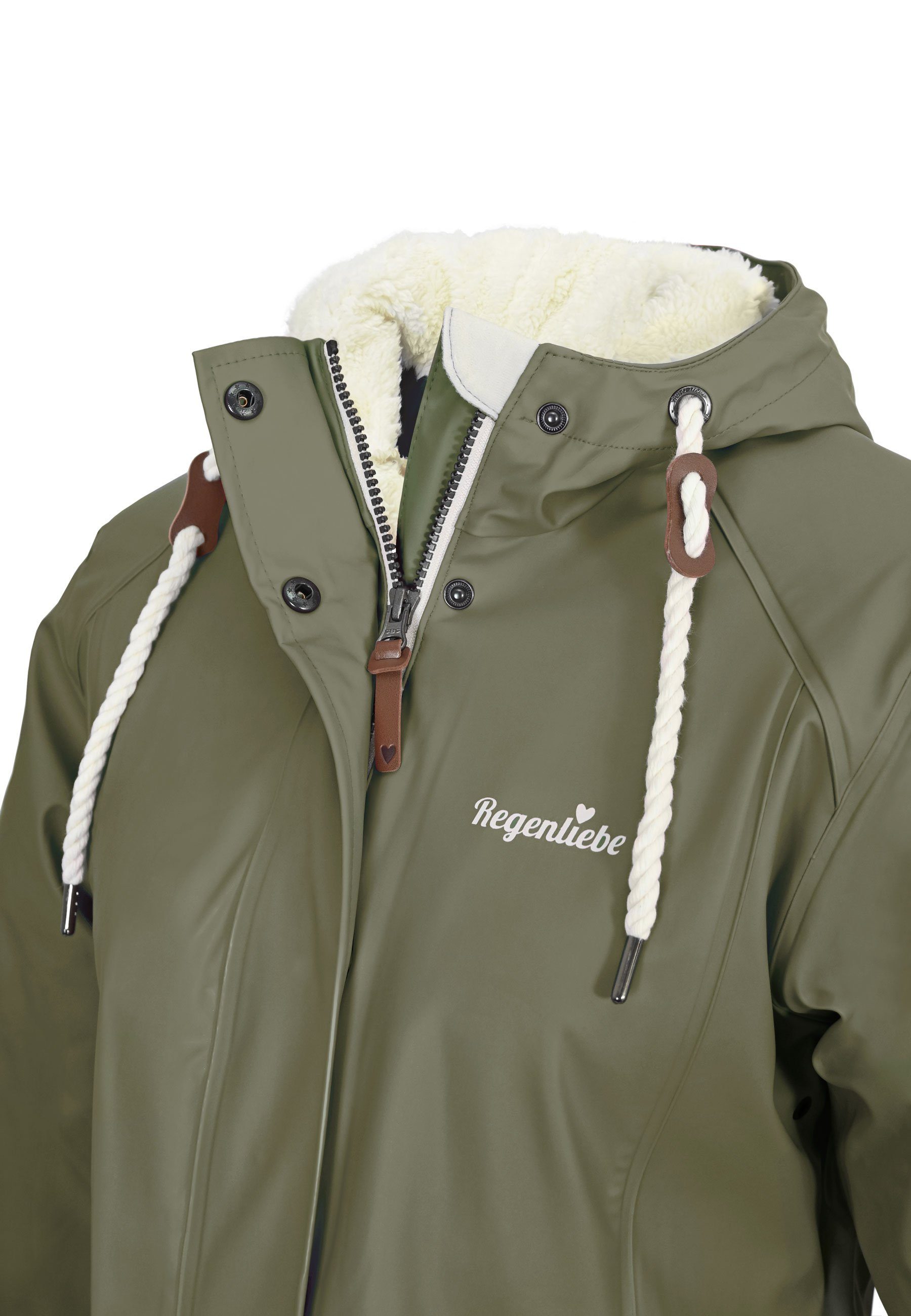 Regenliebe Winterjacke Friesennerz Regenparka mit Teddyfleece gefüttert