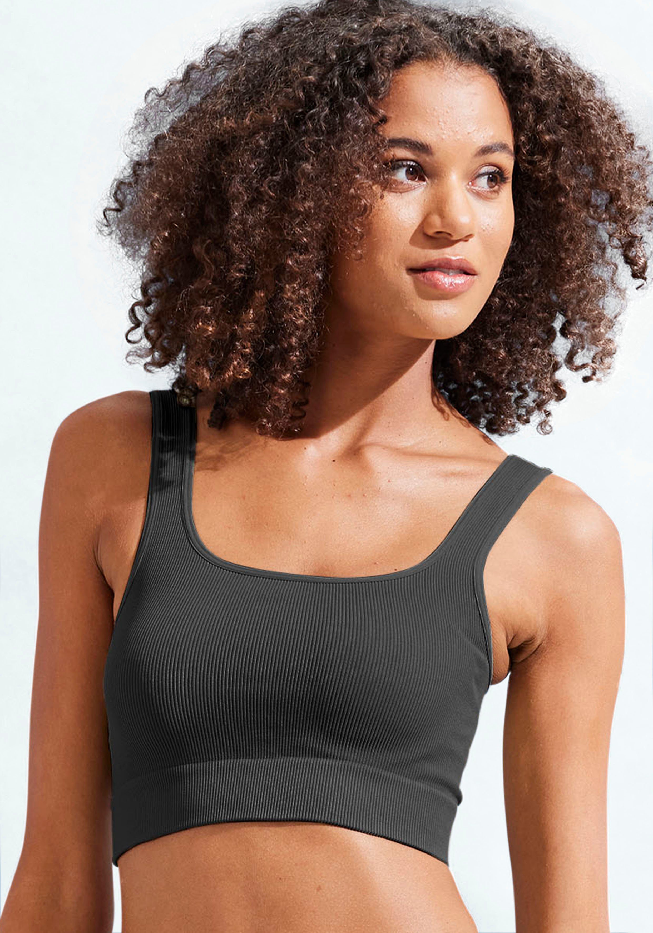 LASCANA Crop-Top - Seamless Top mit Rippstruktur