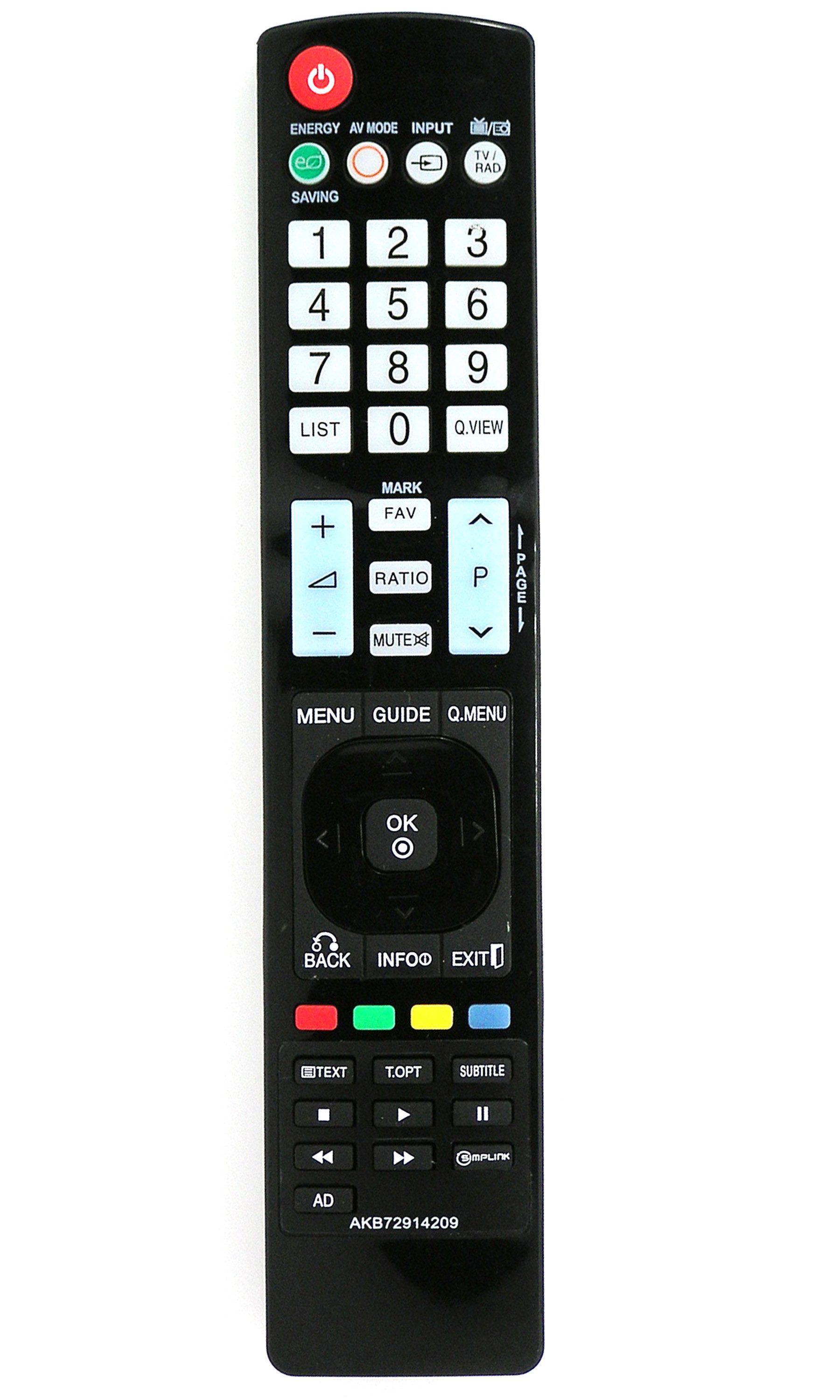 Alltro Ersatz Fernbedienung für LG AKB72914209 TV Fernbedienung