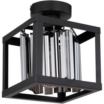 Globo Deckenleuchte Deckenleuchte Deckenlampe Wohnzimmer Flur Metall schwarz Kristalle, Glas, Kristalle, Glaskristalle, modern, ohne Leuchtmittel, Lichtfarbe ist abhängig vom Leuchtmittel, Schlafzimmer, Esszimmer, Küche