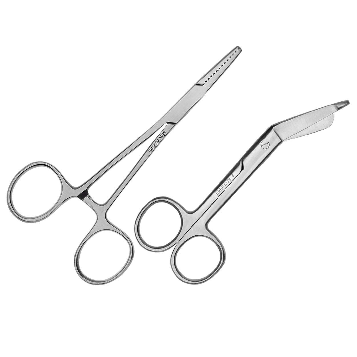 May Erste-Hilfe-Set Set - 1x Notfall Mehrzweckschere 11,5 cm - Edelstahl + 1x Klemme