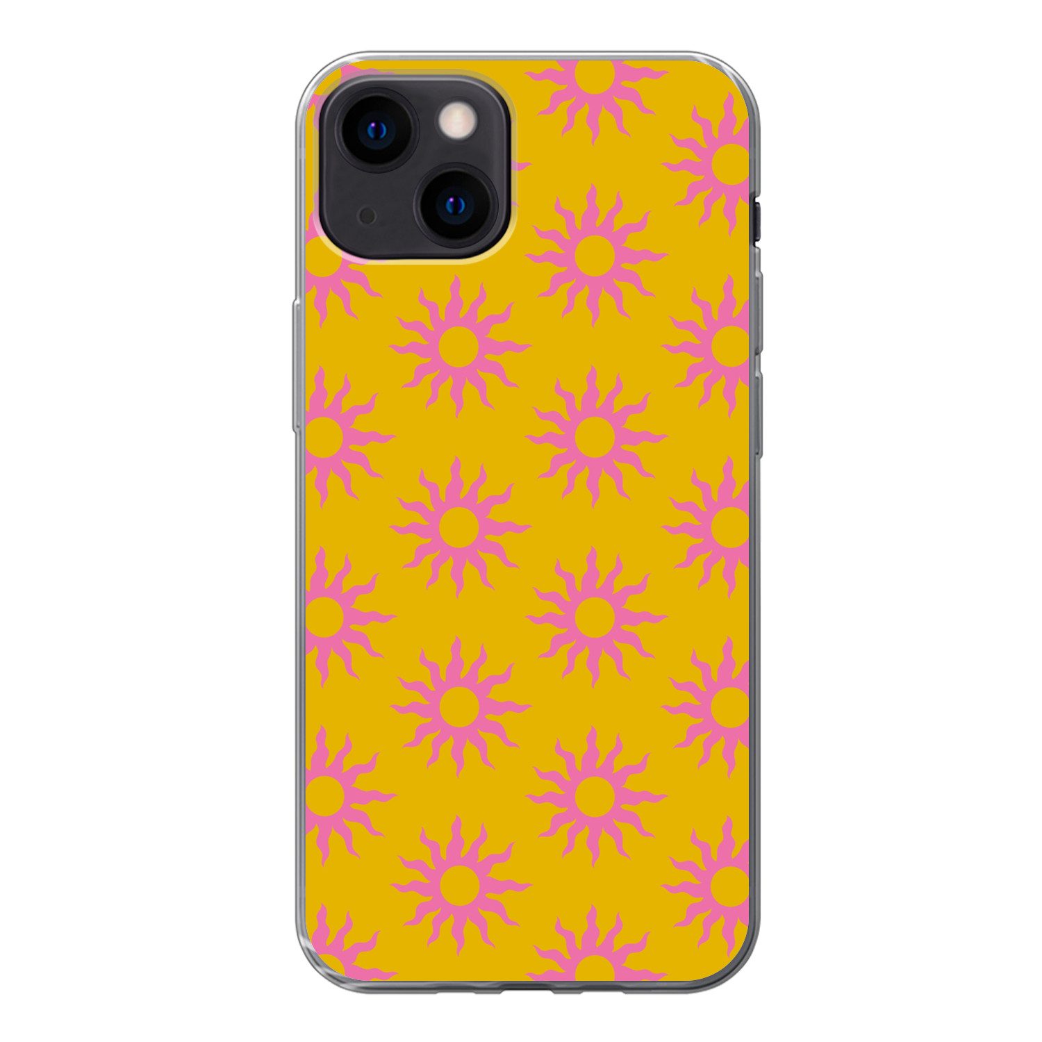 MuchoWow Handyhülle für Apple iPhone 13 Sonne - Rosa - Gelb - Sommer, Smartphone-Bumper, Print, Handy Schutzhülle Dünn