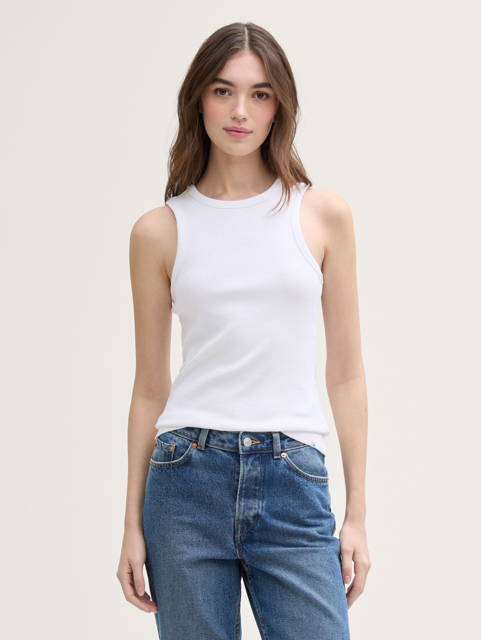 TOM TAILOR Denim Trägertop Racerback Ripp günstig online kaufen