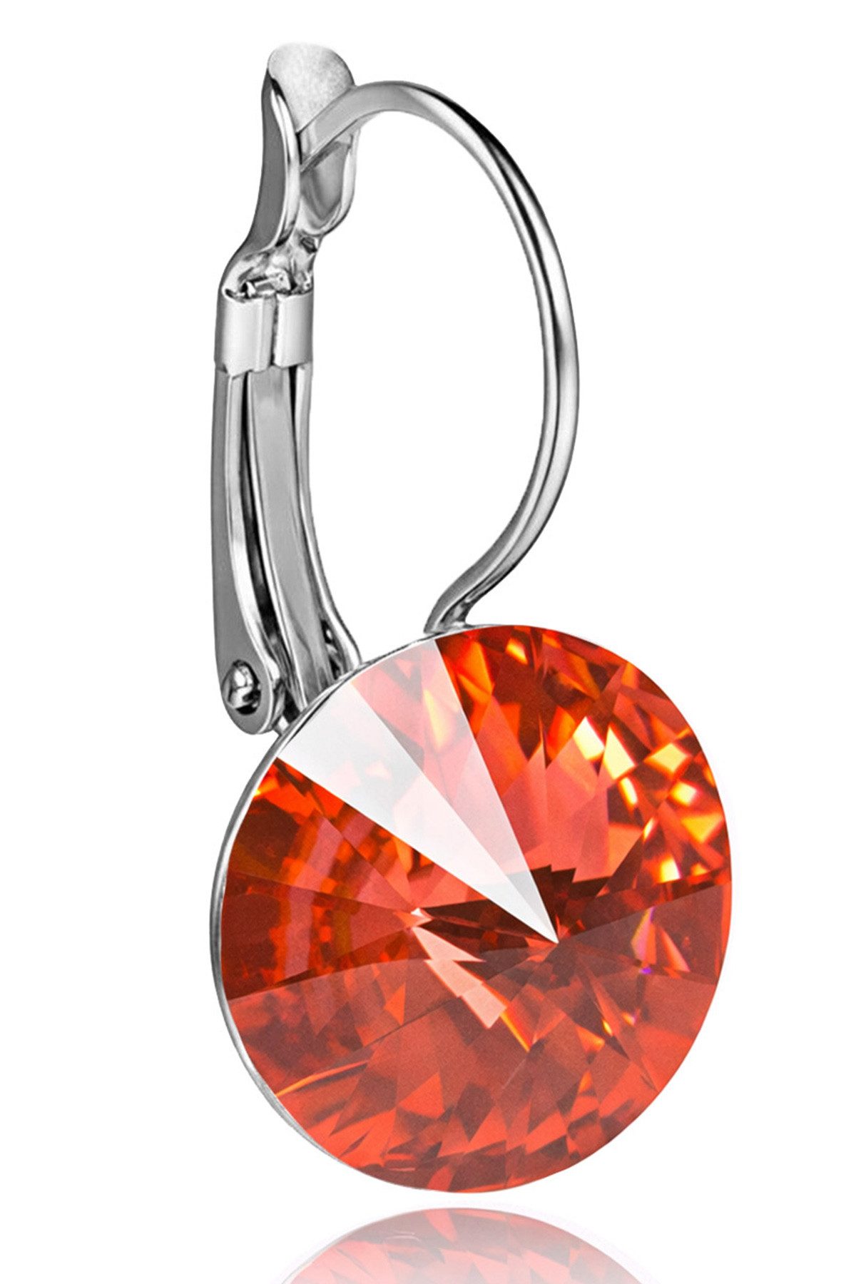 LUISIA® Paar Ohrhänger Silberne Ohrringe "Rivoli" mit 12 mm Kristallen von Swarovski® (2-tlg., inkl. Schmuckbox), Große Farbauswahl – Bild 3 von 5