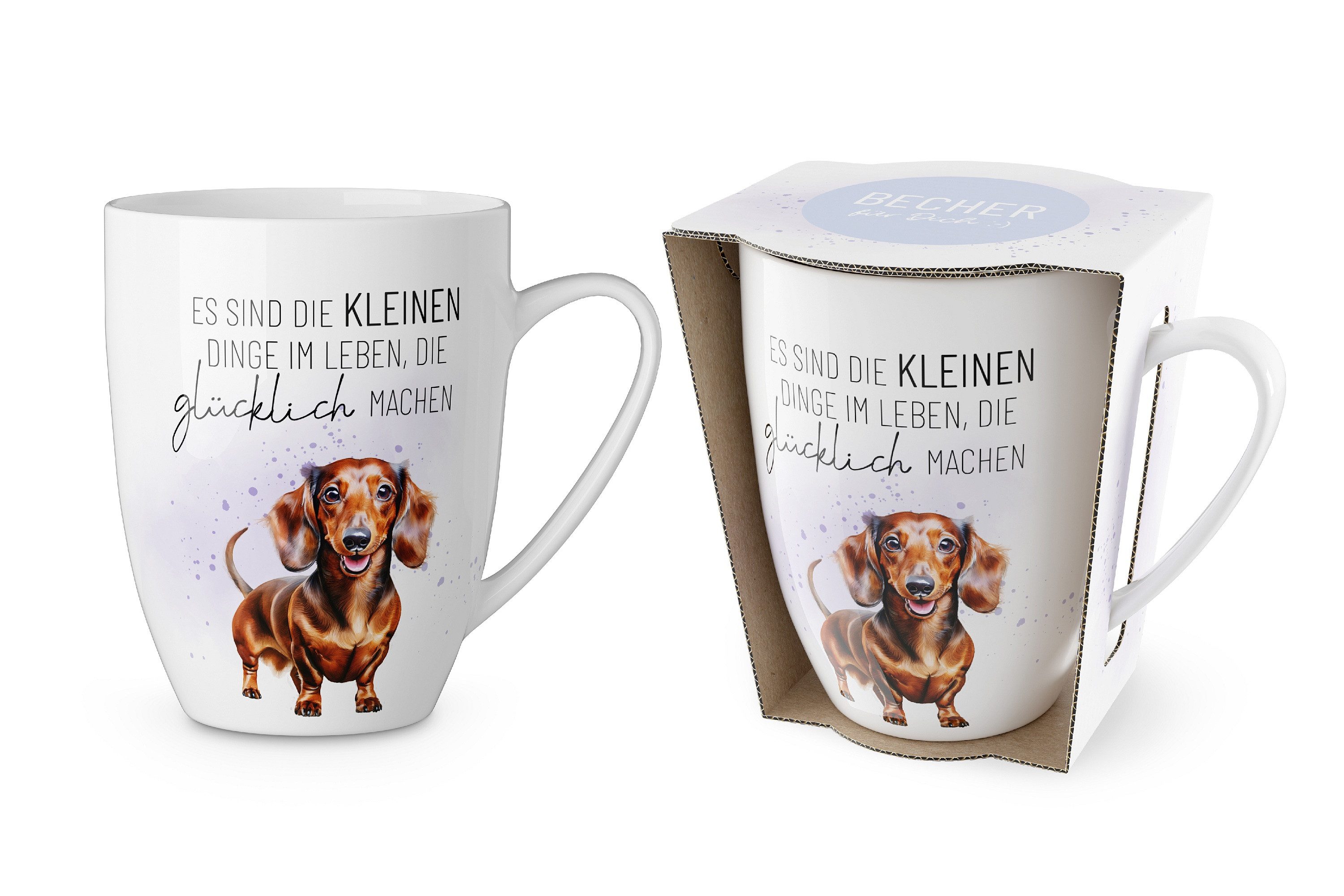La Vida Tasse Kaffeetasse Tee Kaffee Tasse Becher 0,25l Geschenk la vida Dackel, Material: Porzellan