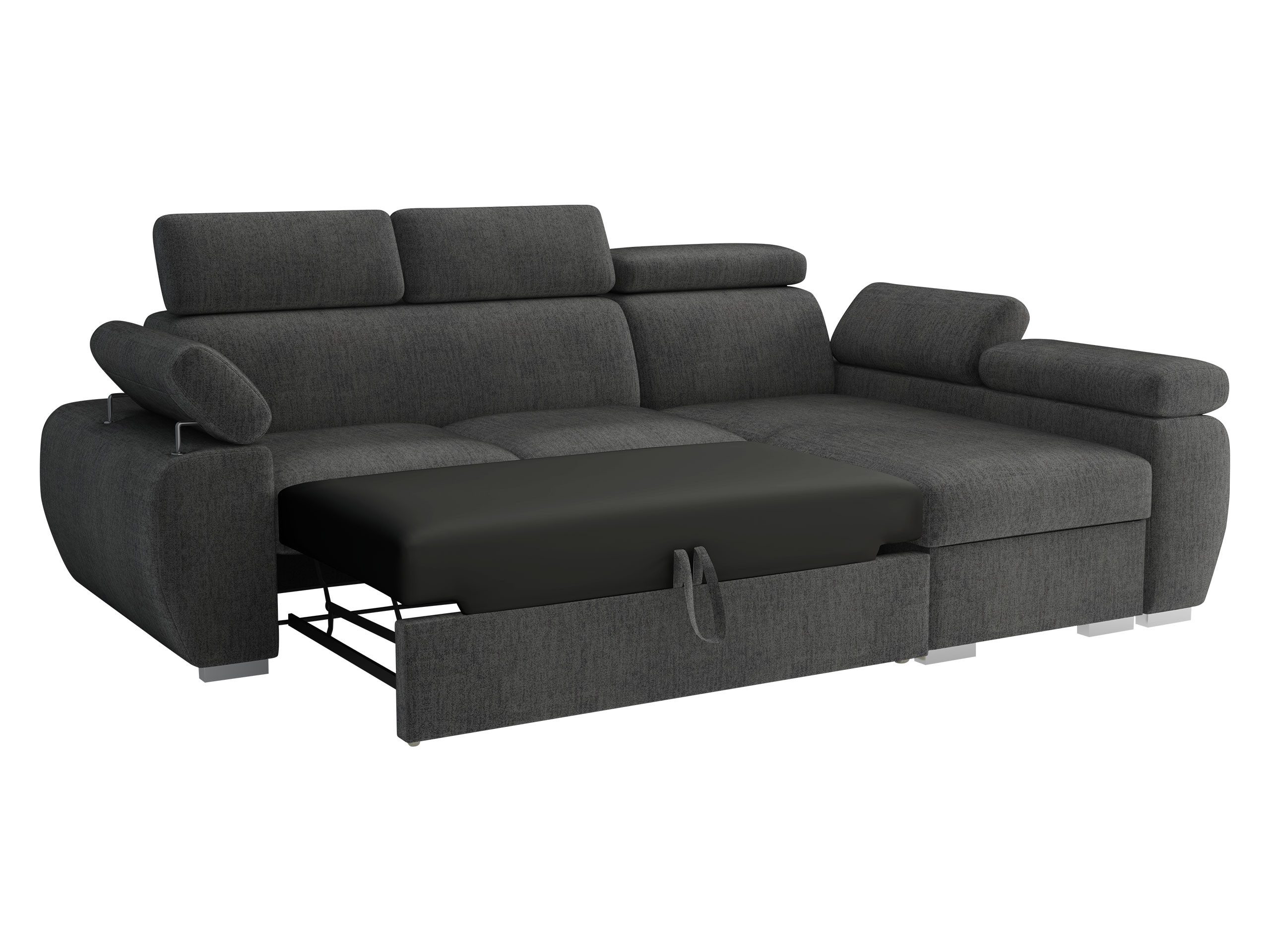 MIRJAN24 Ecksofa Boston Mini, mit Bettkasten und Schlaffunktion, mit Einstellbare Kopfstützen, L-Form, 255x170x85-98 cm