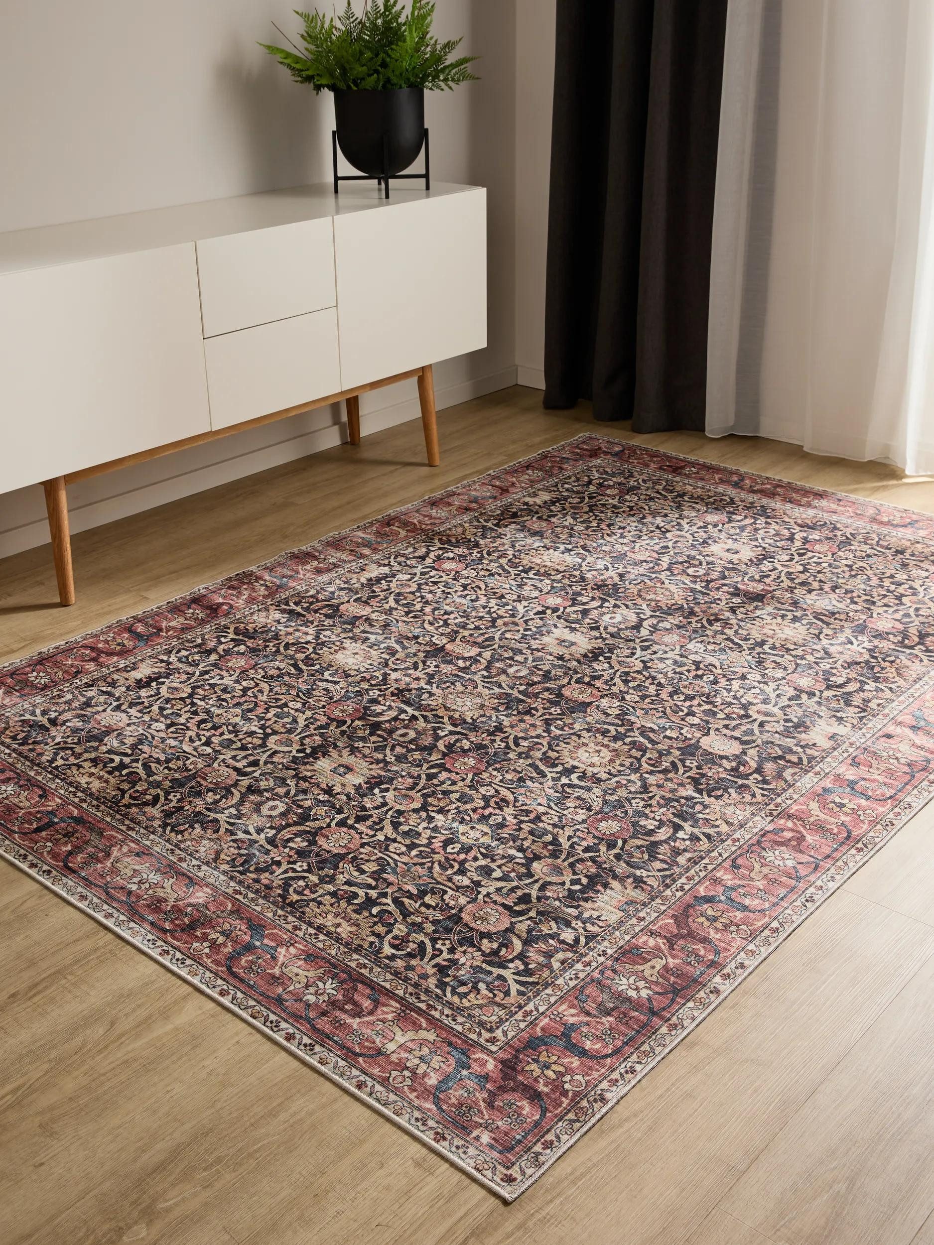 benuta Teppich George, rechteckig, Höhe: 5 mm, Vintage-Look, Kurzflor, Teppich Wohnzimmer, Schlafzimmer, Waschbar