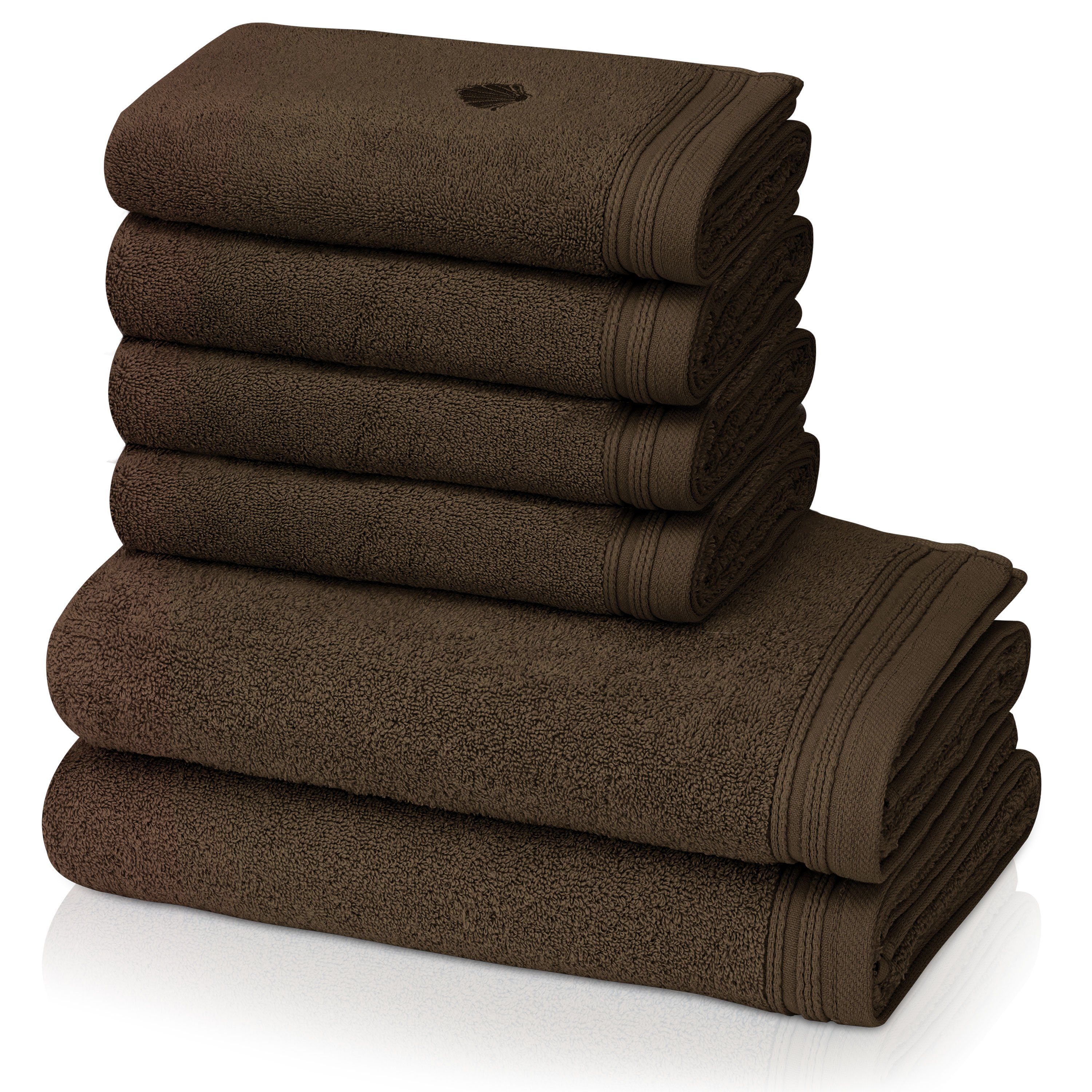 extra KLASBROOK Handtuch Baumwolle, 6 teiliges Linnea, 2, Set, 4 (2-tlg), Luxus oder Set 100% flauschig