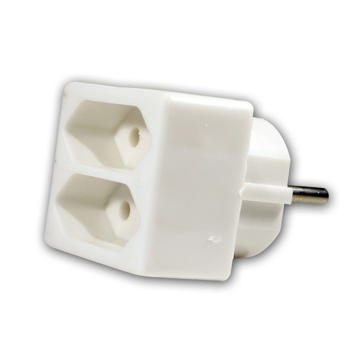 Elektro-Plast DIN-Stecker Europa-Zweifachstecker, weiß, max. 250V/2,5A