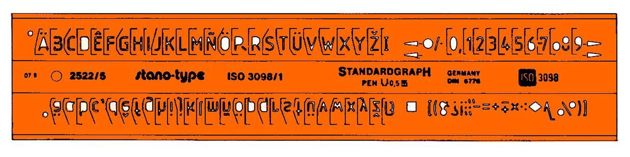 STANDARDGRAPH Zeichenlineal Schriftschablone 5mm Type 2522 STANDARDGRAPH 25225