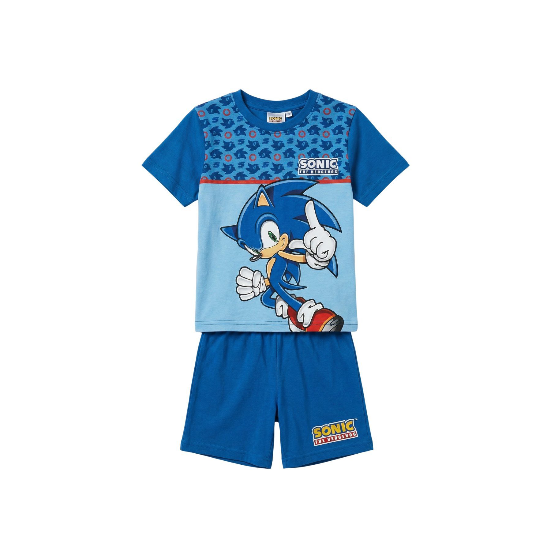 Sonic The Hedgehog Pyjama Kinder Sommer Pyjama Baumwolle Kurzarm Schlafanzug Set (Set, 2 Stück)