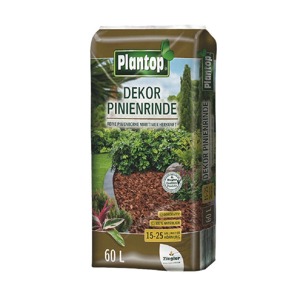 Plantop Rindenmulch Plantop Dekor Pinienrinde 15-25 mm Bodenhilfsstoff 60 Liter.