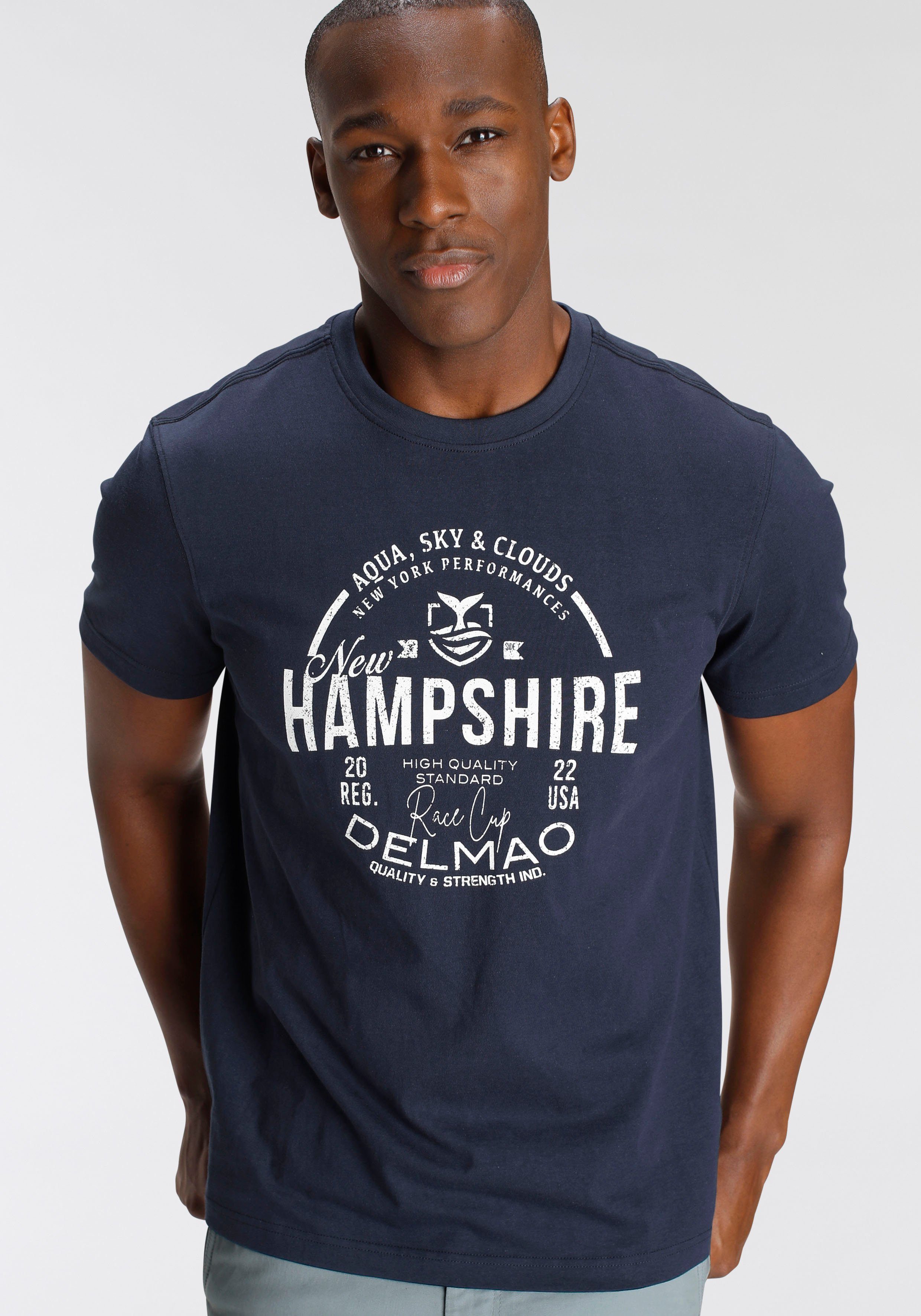 NEUE DELMAO T-Shirt - Brustprint MARKE! marine mit
