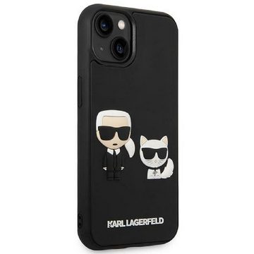 KARL LAGERFELD Handyhülle Case iPhone 14 Kunststoff schwarz Katze Karl 3D 6,1 Zoll, Kantenschutz