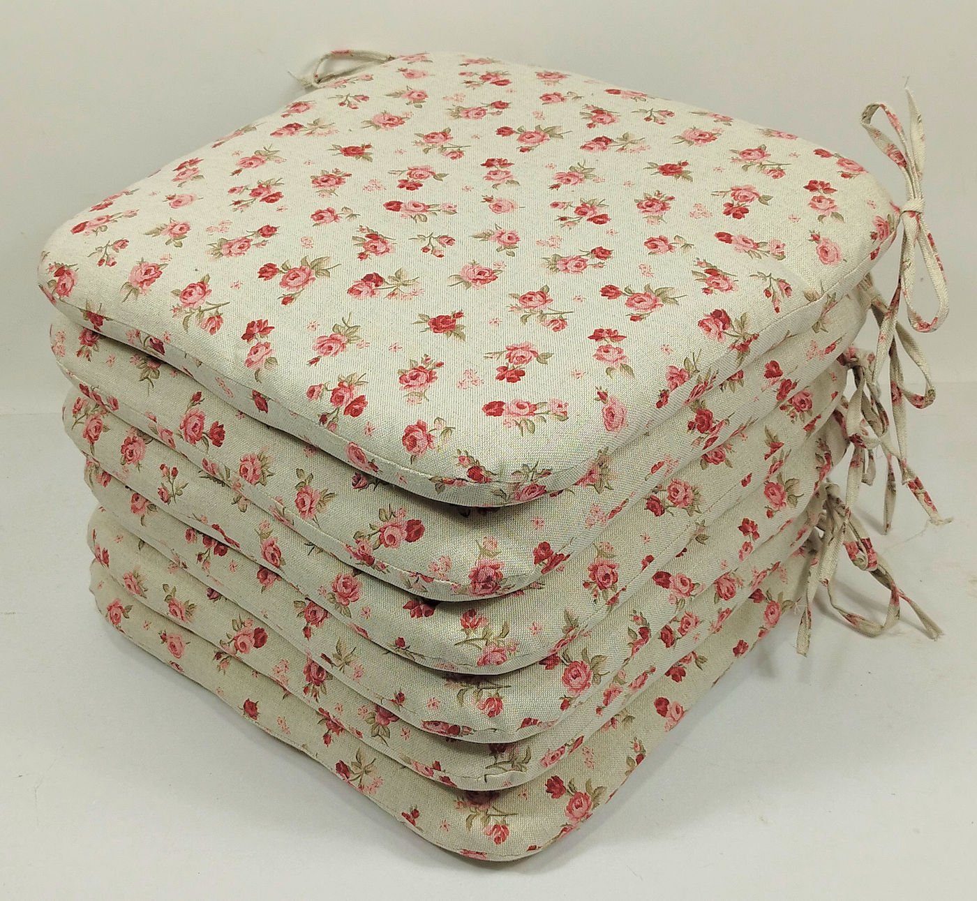 Rattani Sitzkissen Sitzkissen Stuhlkissen Billy 40 x 40 cm Rose, Set 6 günstig online kaufen