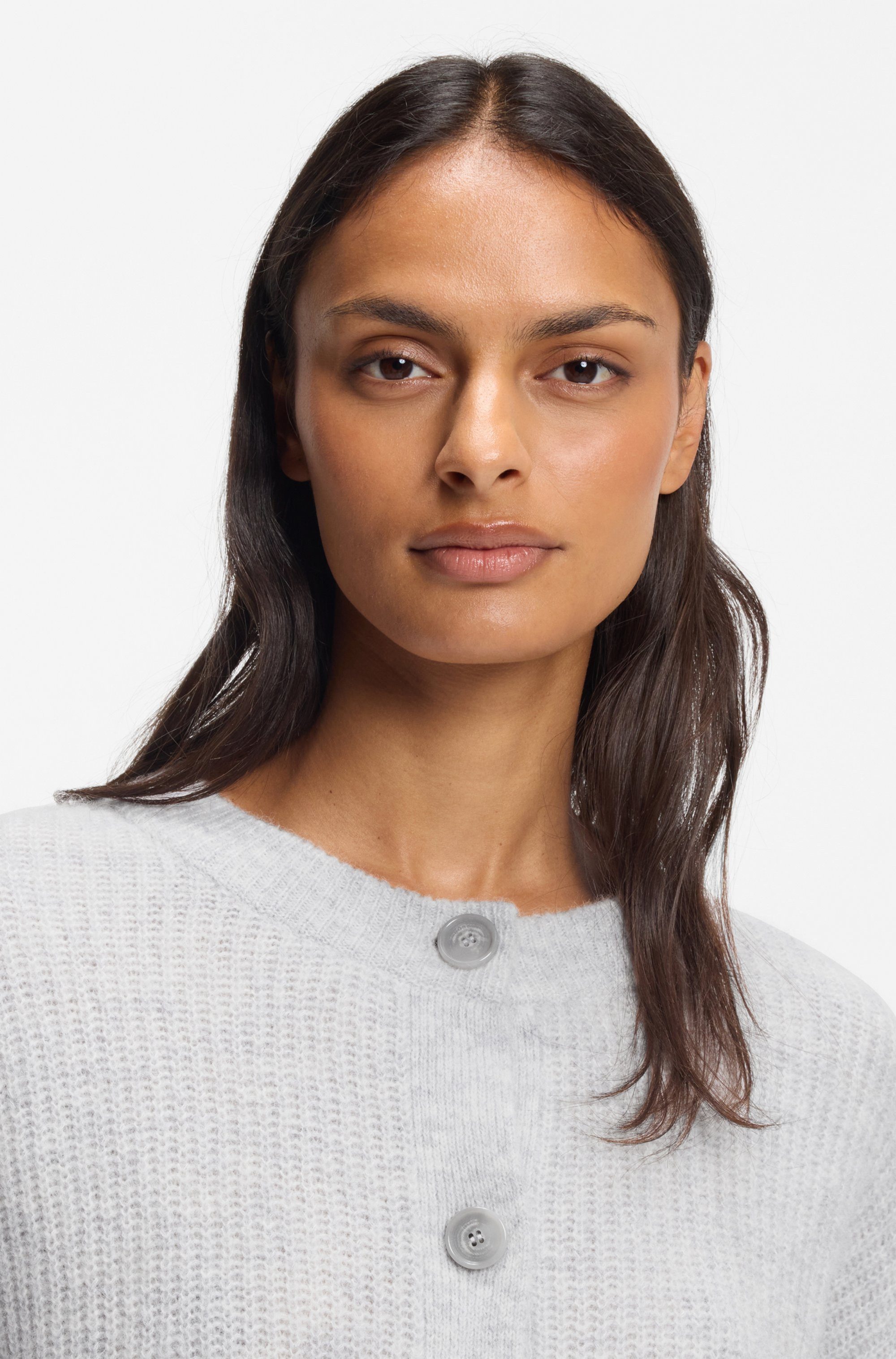 BOSS ORANGE Cardigan Fernard Premium Damenmode im Wollmix, Rundhals